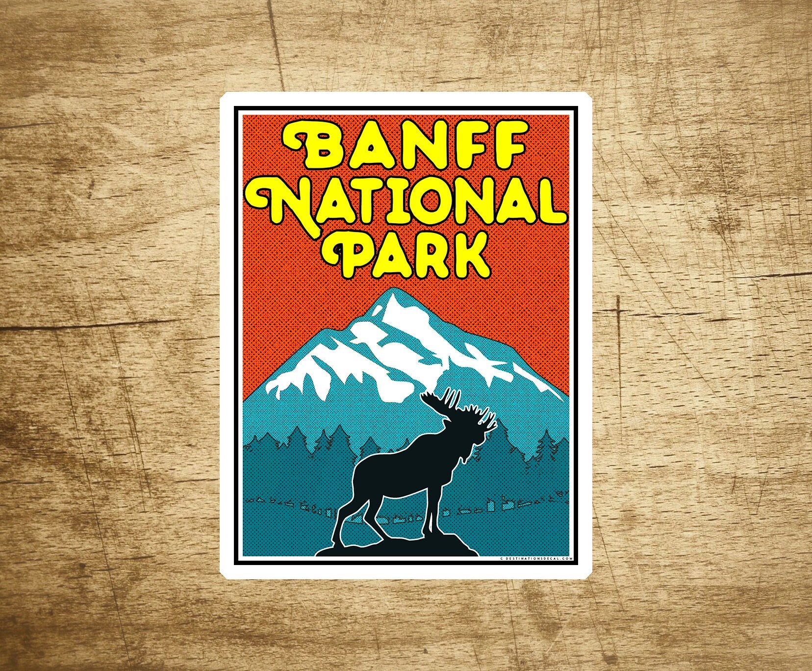 Banff National Park Alberta Canada Decal Sticker 3" x 4" Moose Mountains
