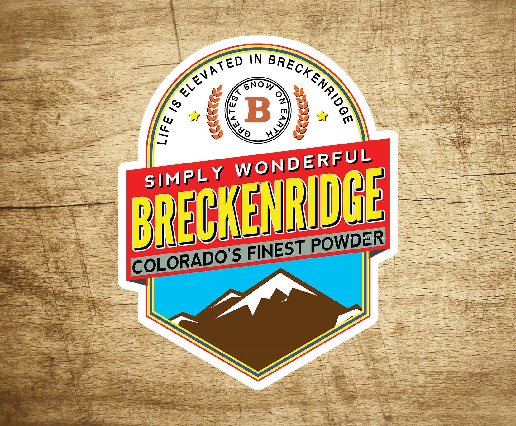 Ski Breckenridge Colorado Decal Sticker  2 7/8" x 3 1/2" Skiing Snowboarding