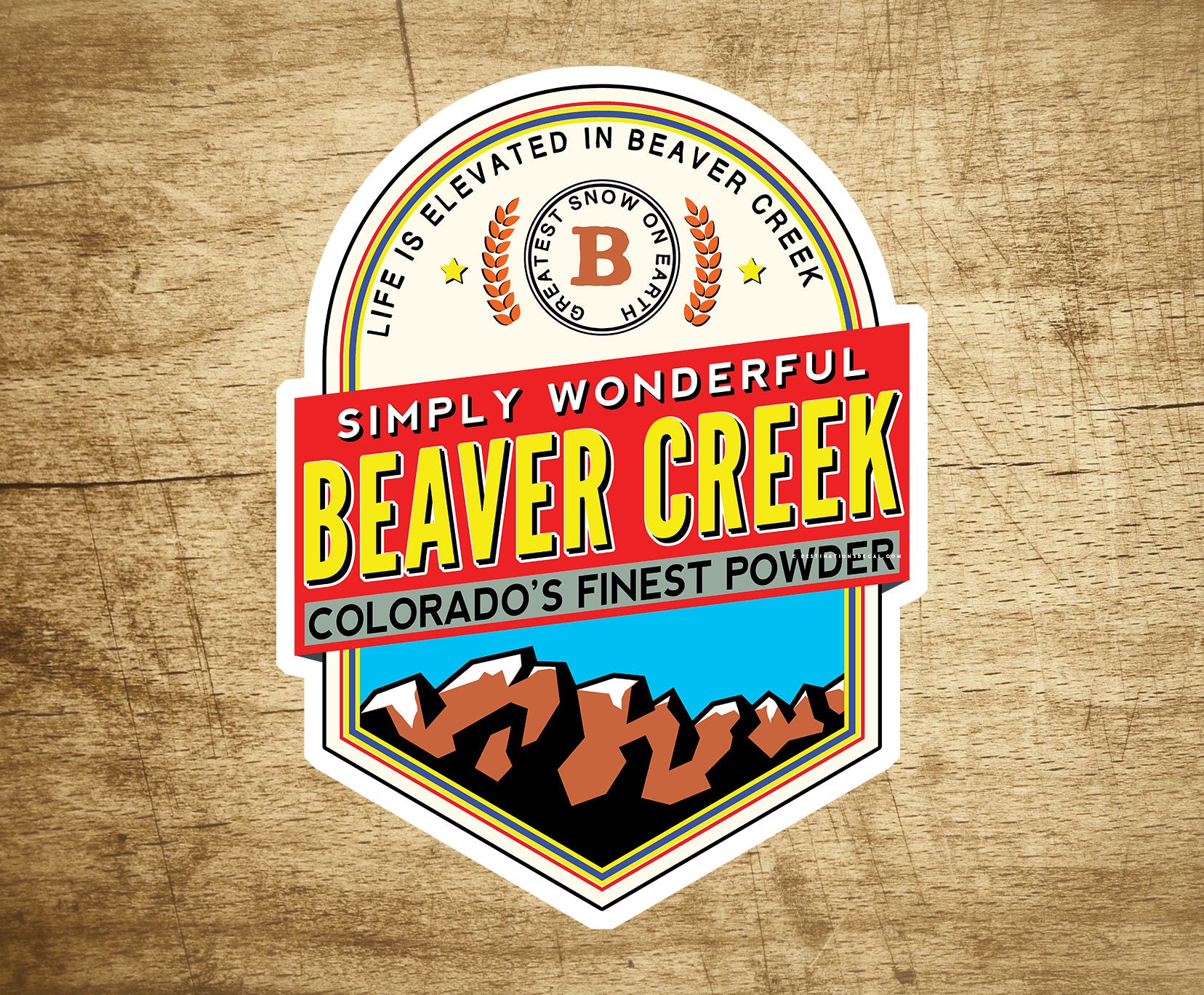 Ski Beaver Creek Colorado Decal Sticker  2 7/8" x 3 1/2" Skiing Snowboarding