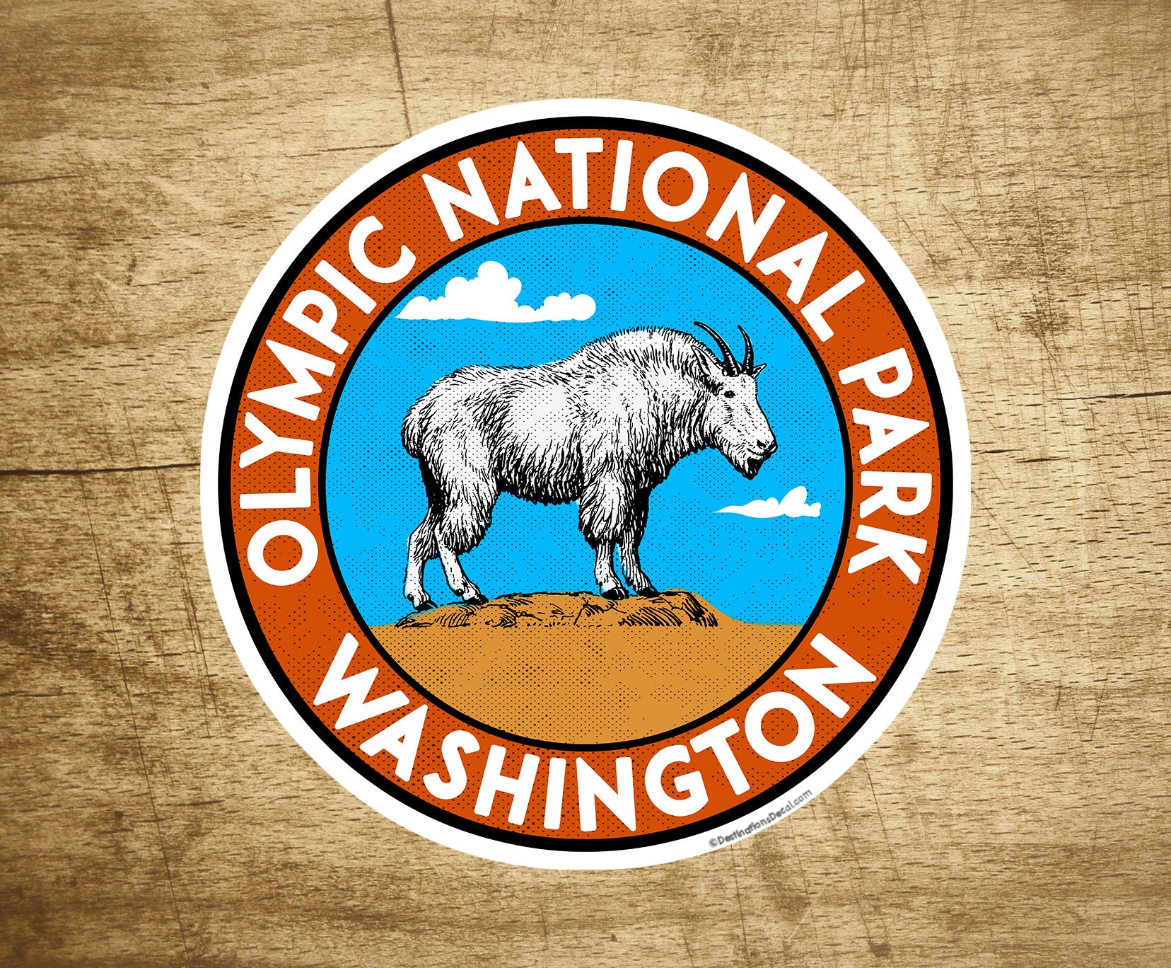 Olympic National Park Washington Decal Sticker Vinyl Mountain Goat Vintage 3"