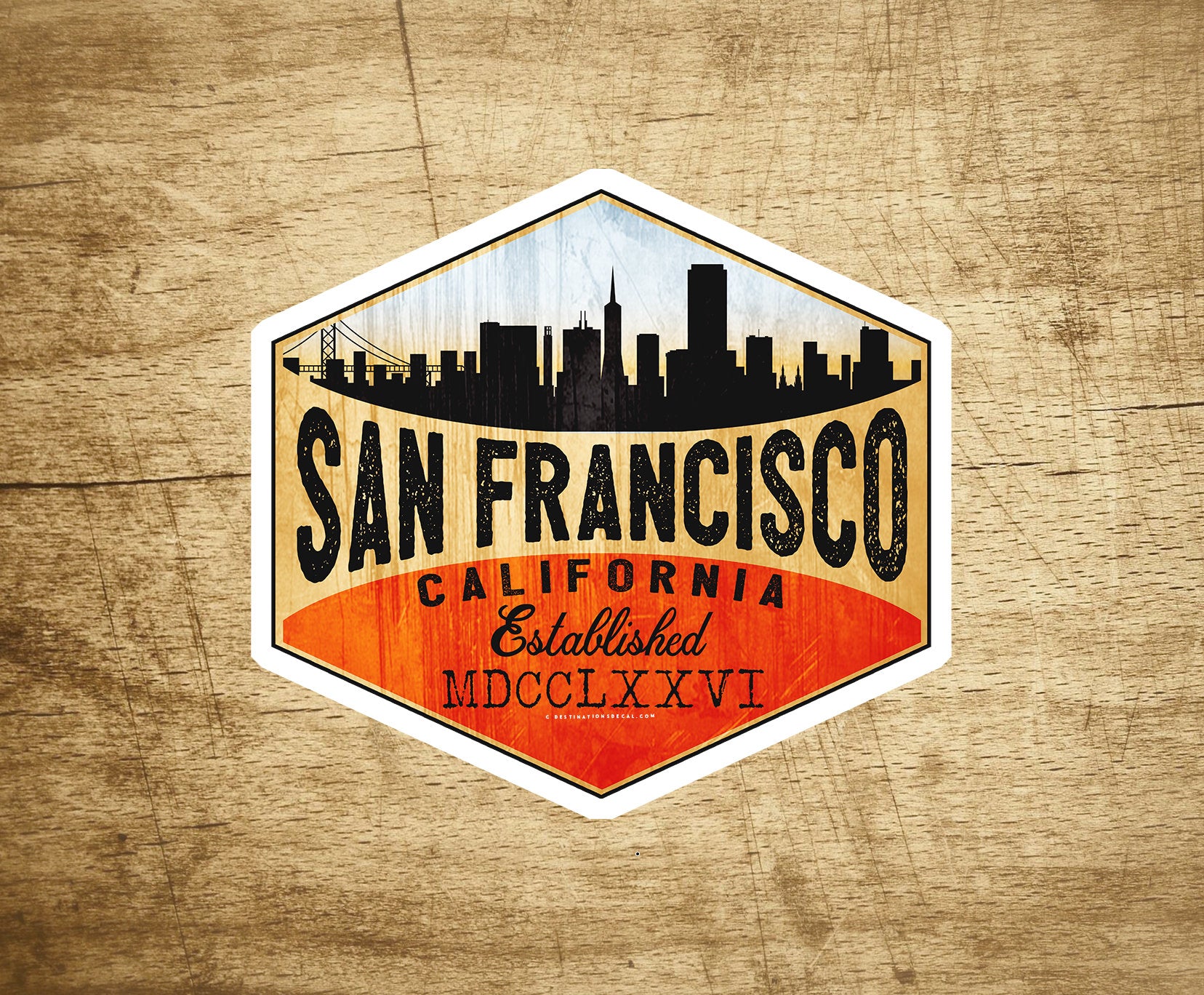 San Francisco Vinyl Decal Sticker 3" x 2 7/8"