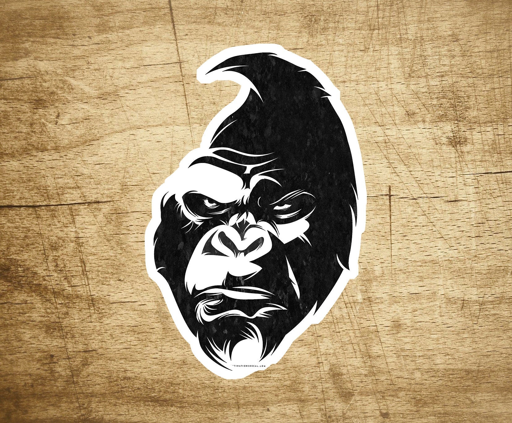 Gorilla Angry Ape Decal Sticker Mad  3.75" x 2.5" Harambe