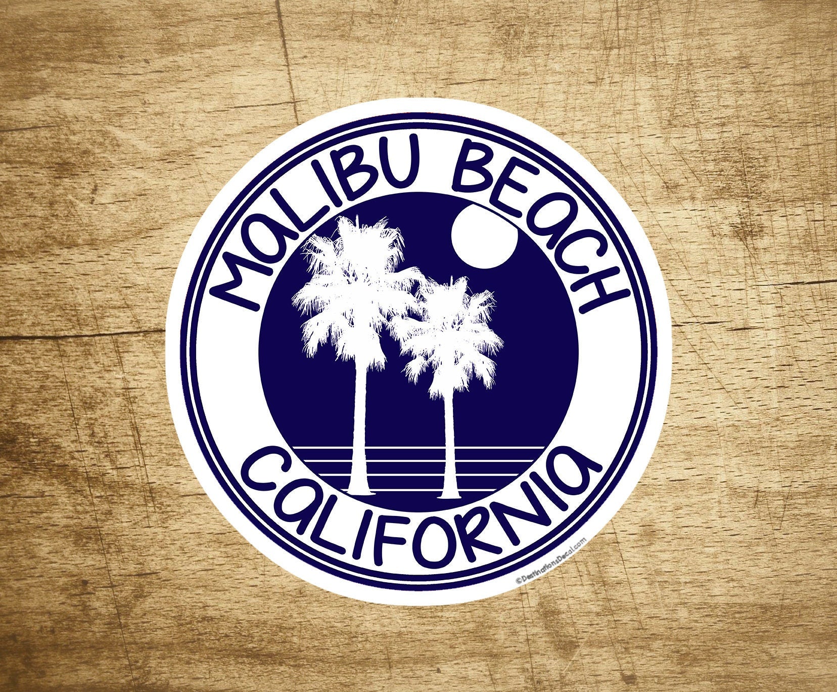 Malibu Beach California Sticker Decal Beach Ocean Surfing Vinyl 3"