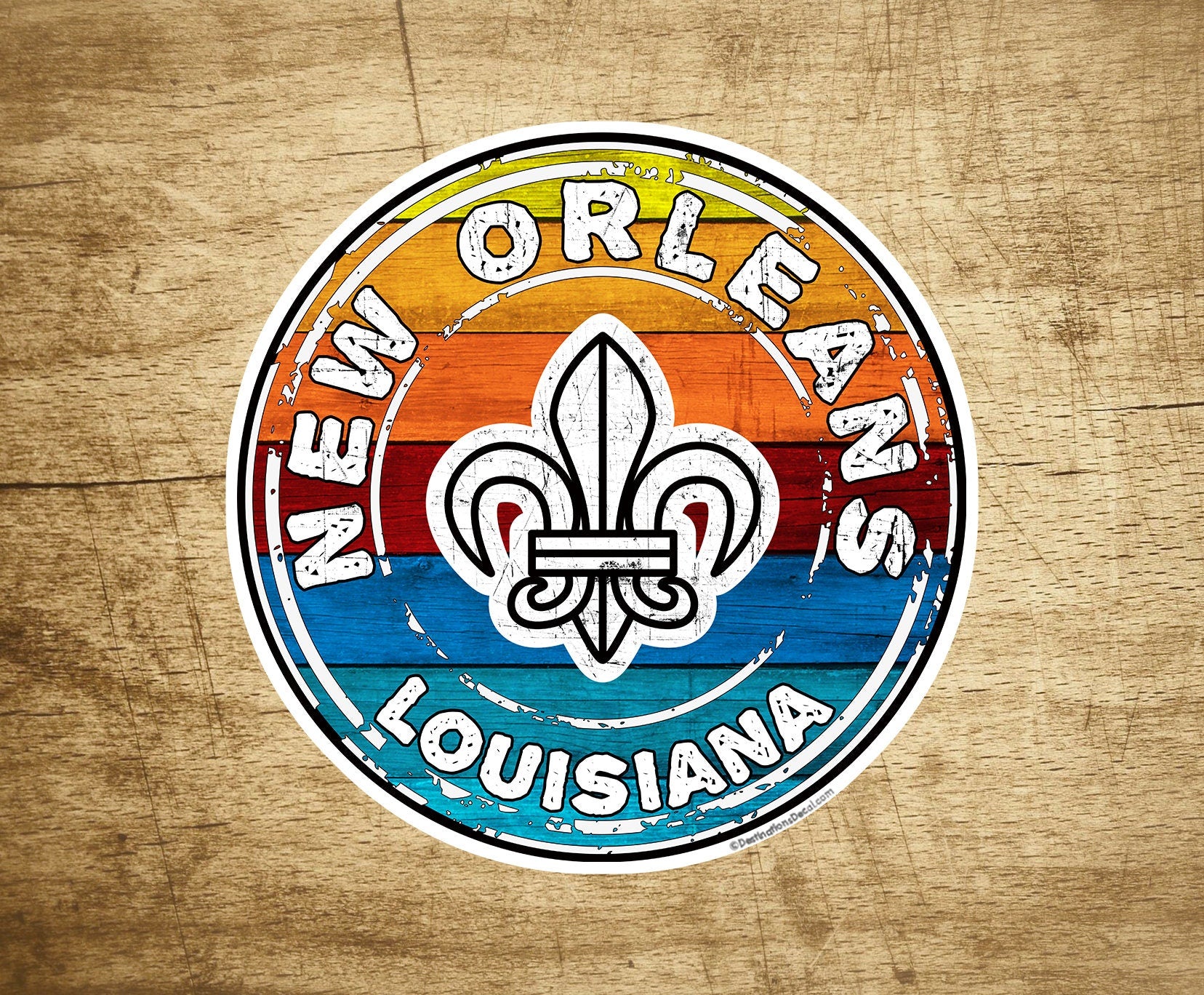 3" New Orleans Decal Louisiana Mardi Gras Fleur De Lis Sticker