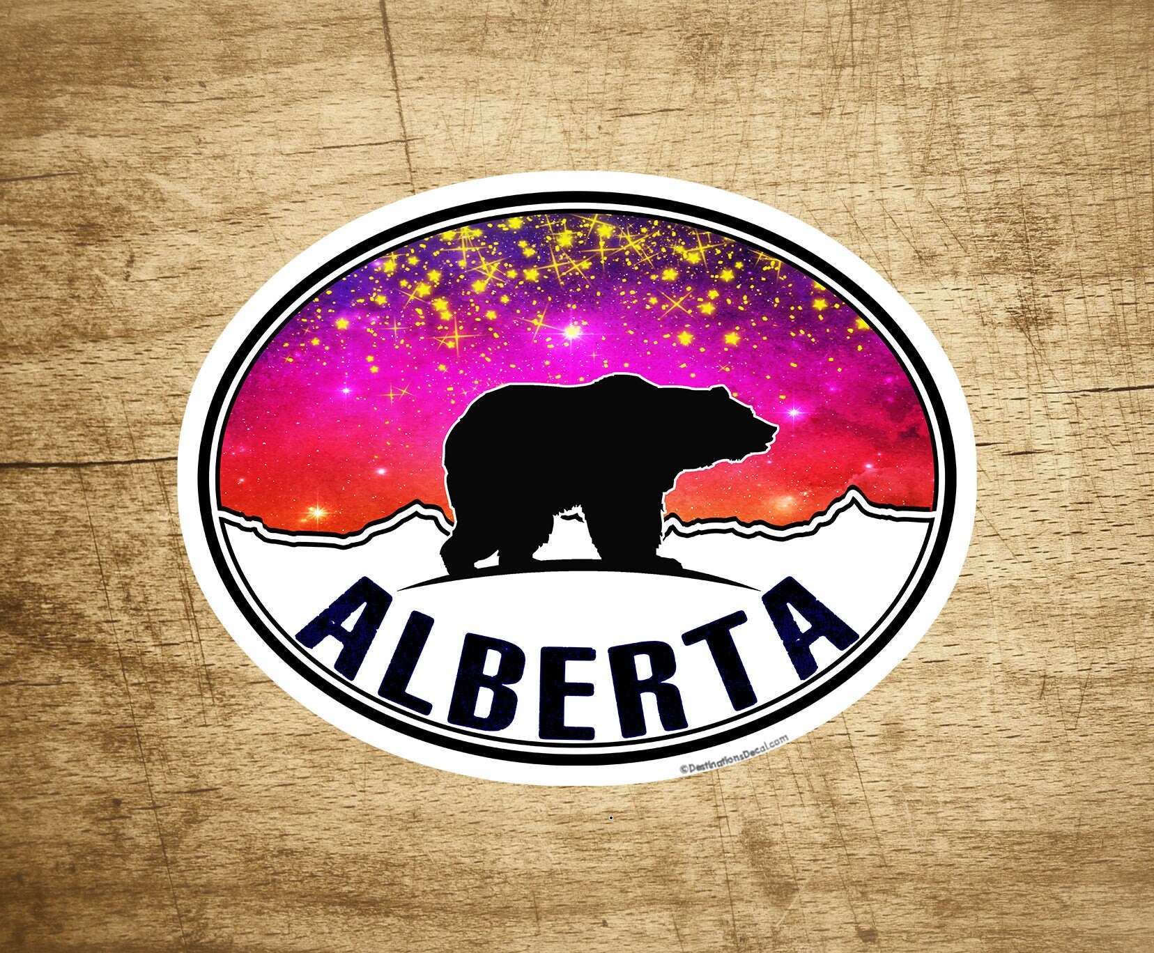 Alberta Northern Lights Travel Decal 3 5/8" x 2 7/8" Sticker Canada Banff