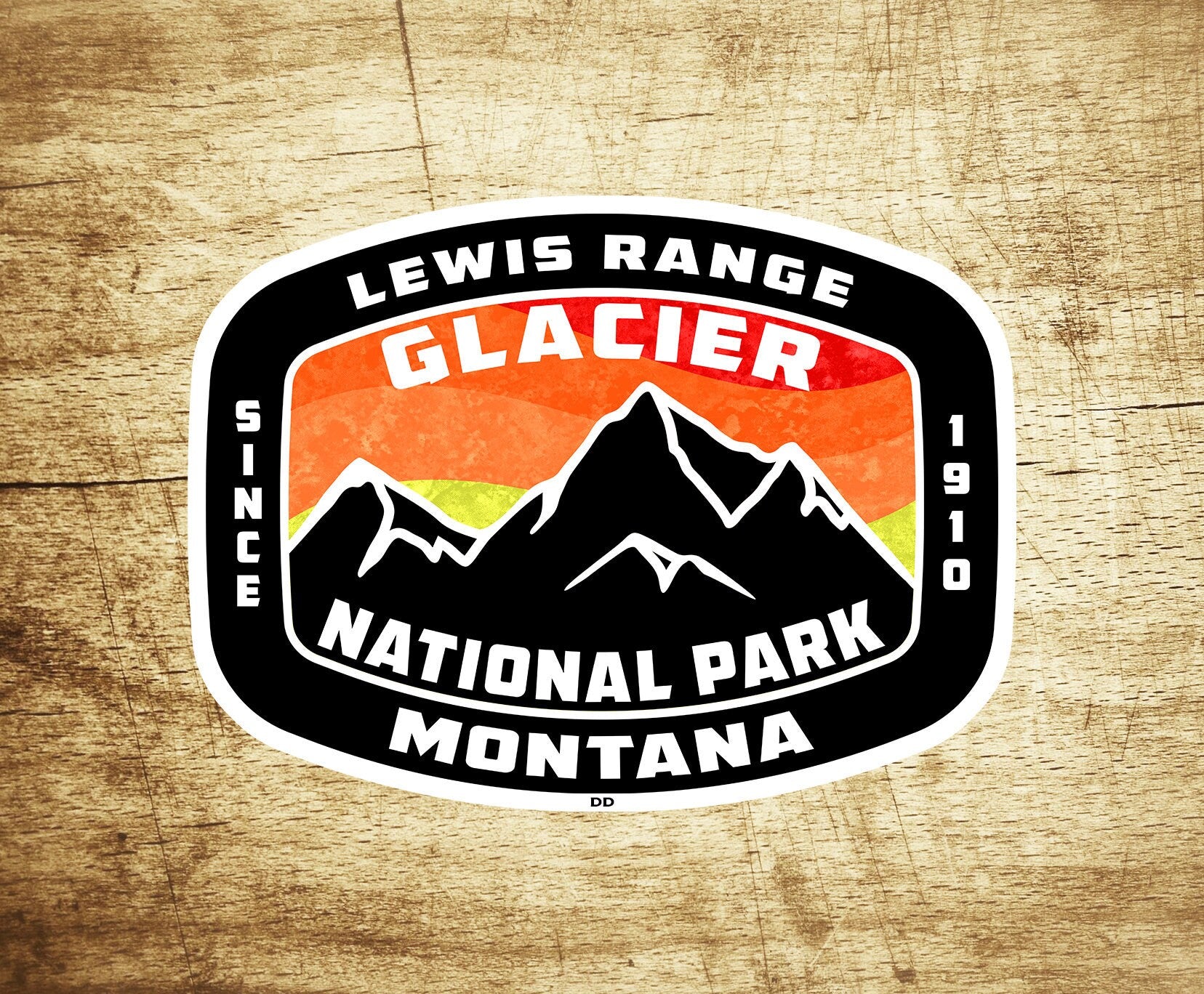 Glacier Decal Sticker National Park Lewis Range Montana 3.75" x 2.75"
