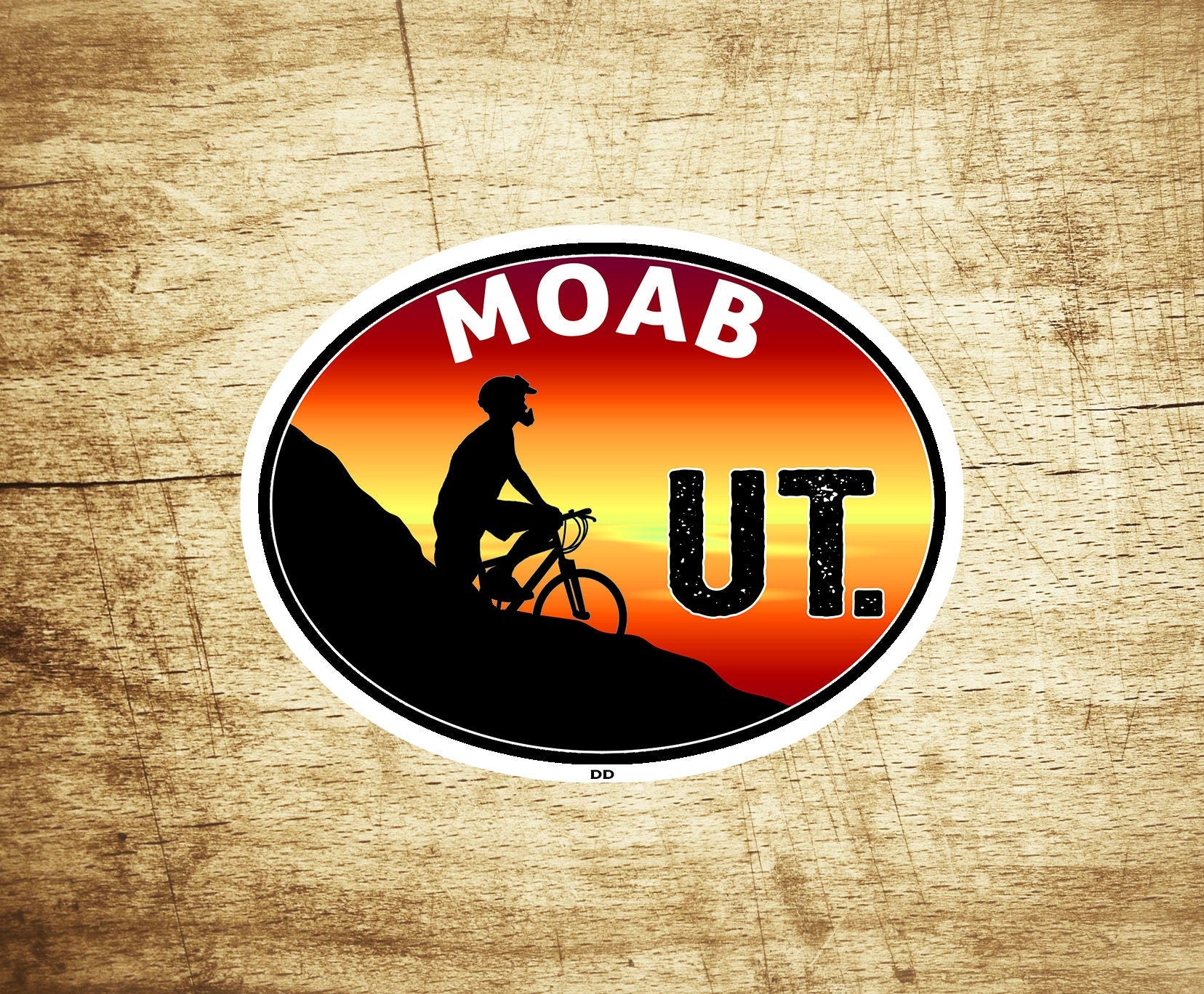Moab Utah Arches Canyonlands Decal 3 5/8" x 2 3/4" Sticker National Park Mountain Bike