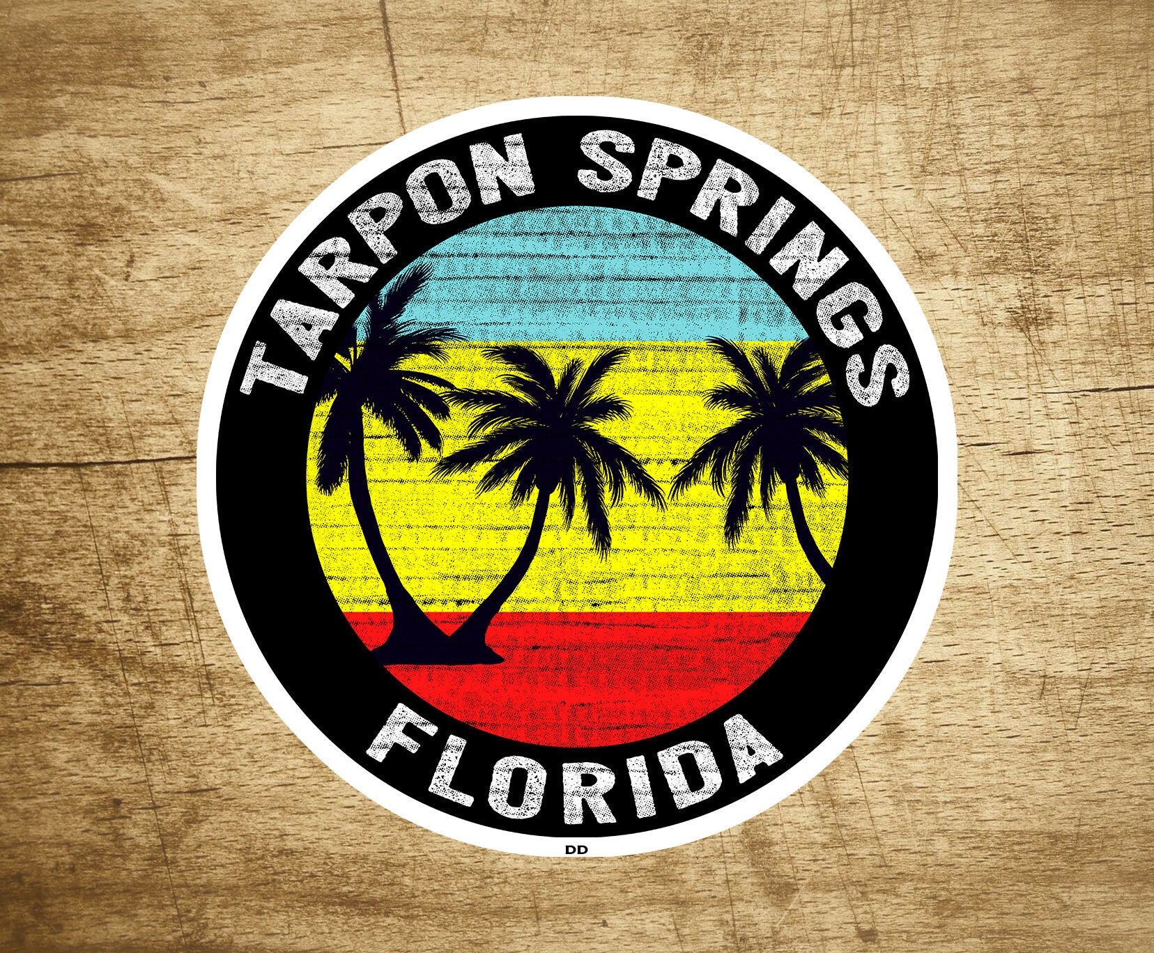Tarpon Springs Florida Vacation Ocean Palm Trees Sticker Decal 3"
