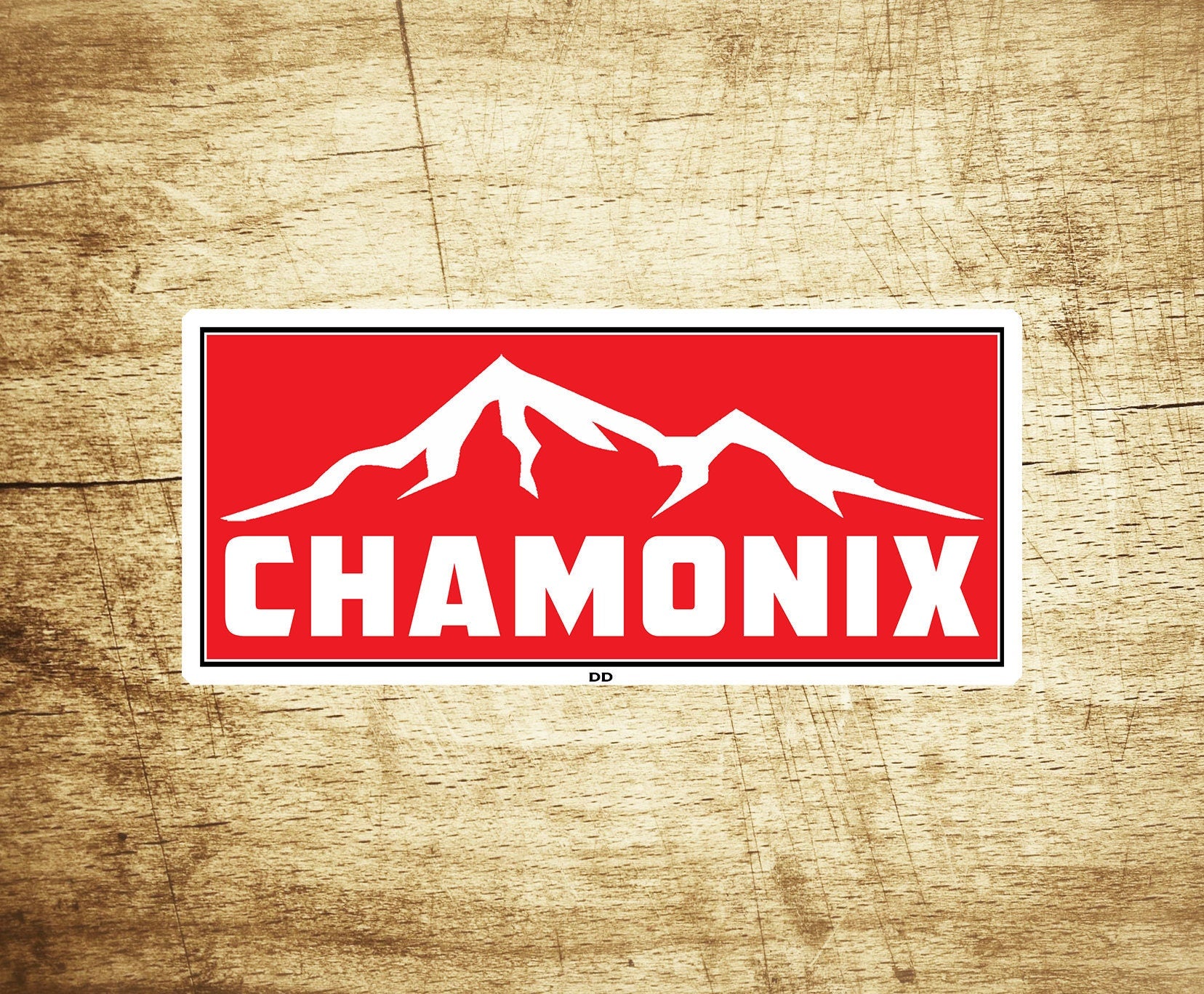 Chamonix France Skiing Vinyl Sticker Decal 3.75" X 1.75" Ski Snowboarding
