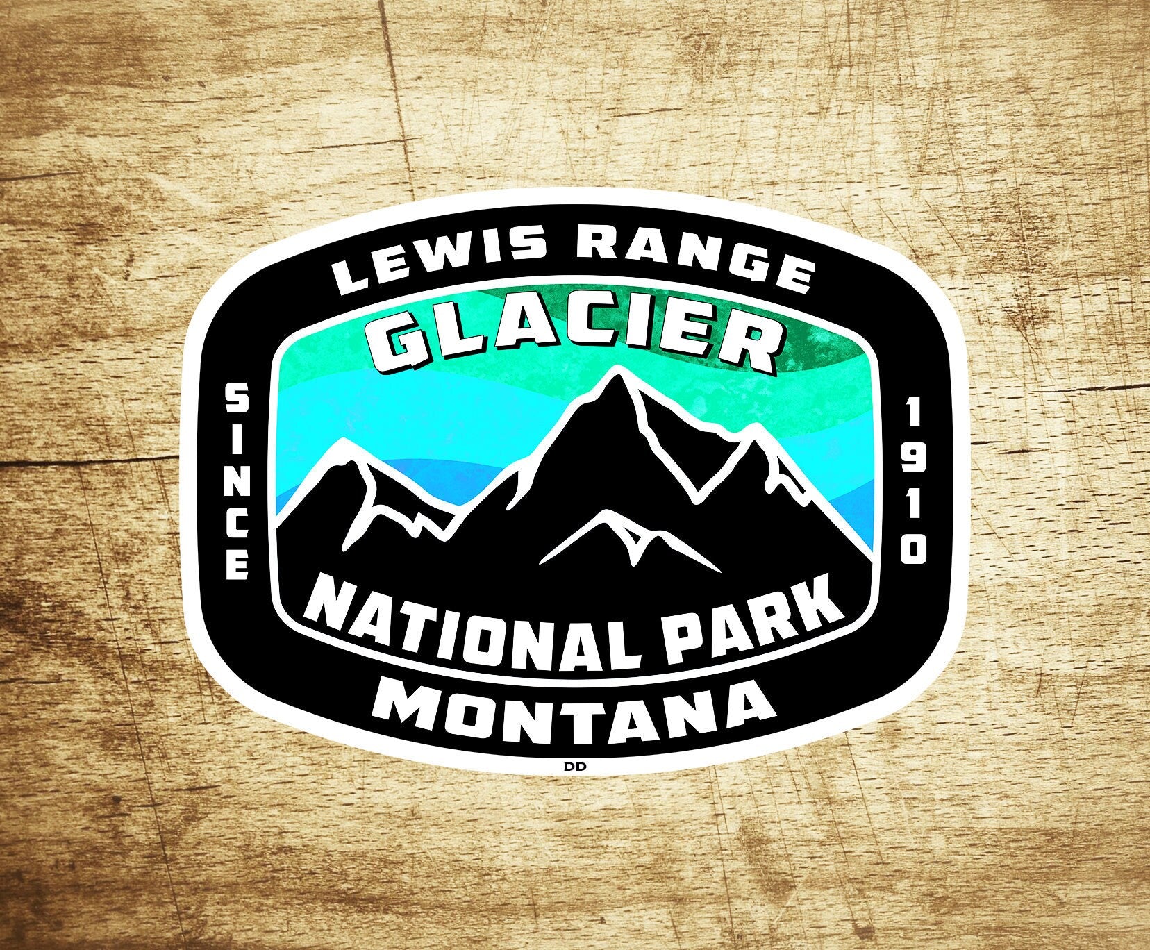 Glacier Decal Sticker National Park Lewis Range Montana 3.75" x 2.75"