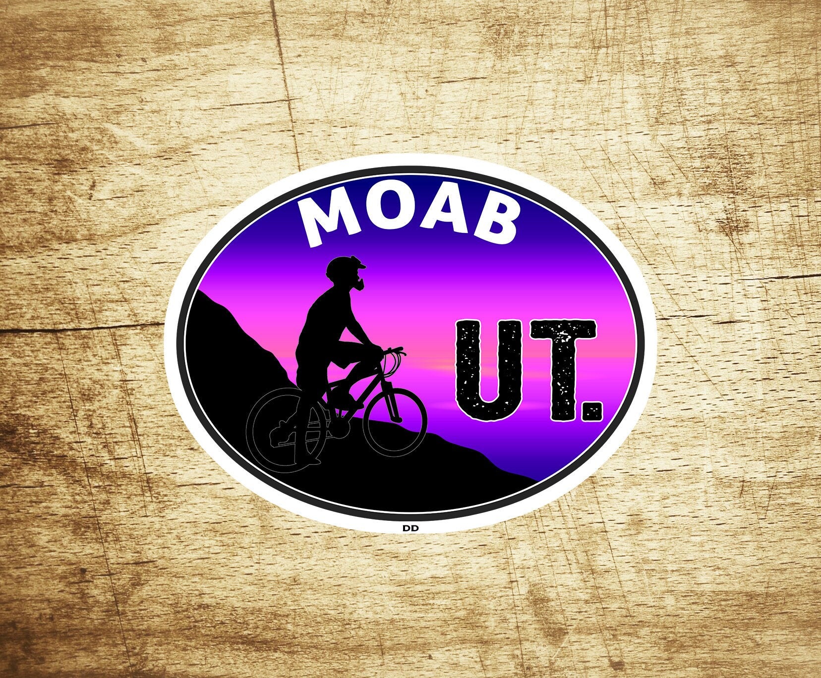 Moab Utah Arches Canyonlands Decal 3 5/8" x 2 3/4" Sticker National Park Mountain Bike