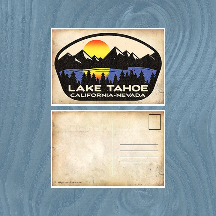 4 Lake Tahoe California Postcards 6" X 4"  New Postcard Skiing Lakes Boating