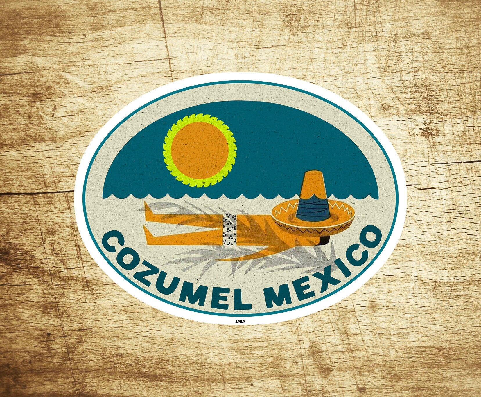 Cozumel Mexico Vintage Travel Sticker Decal 3.75" Laptop Bumper