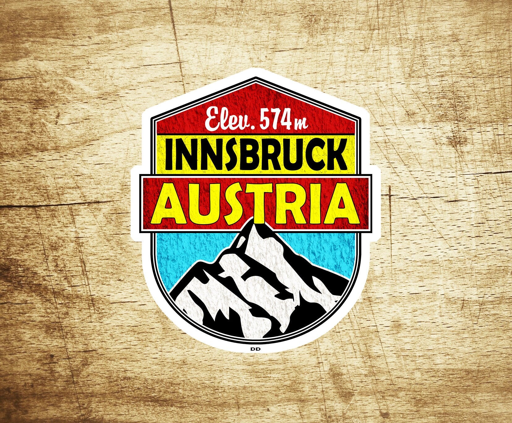 Ski Innsbruck Austria Vintage Travel Sticker Decal 3.25" x 2.75" Laptop Skiing
