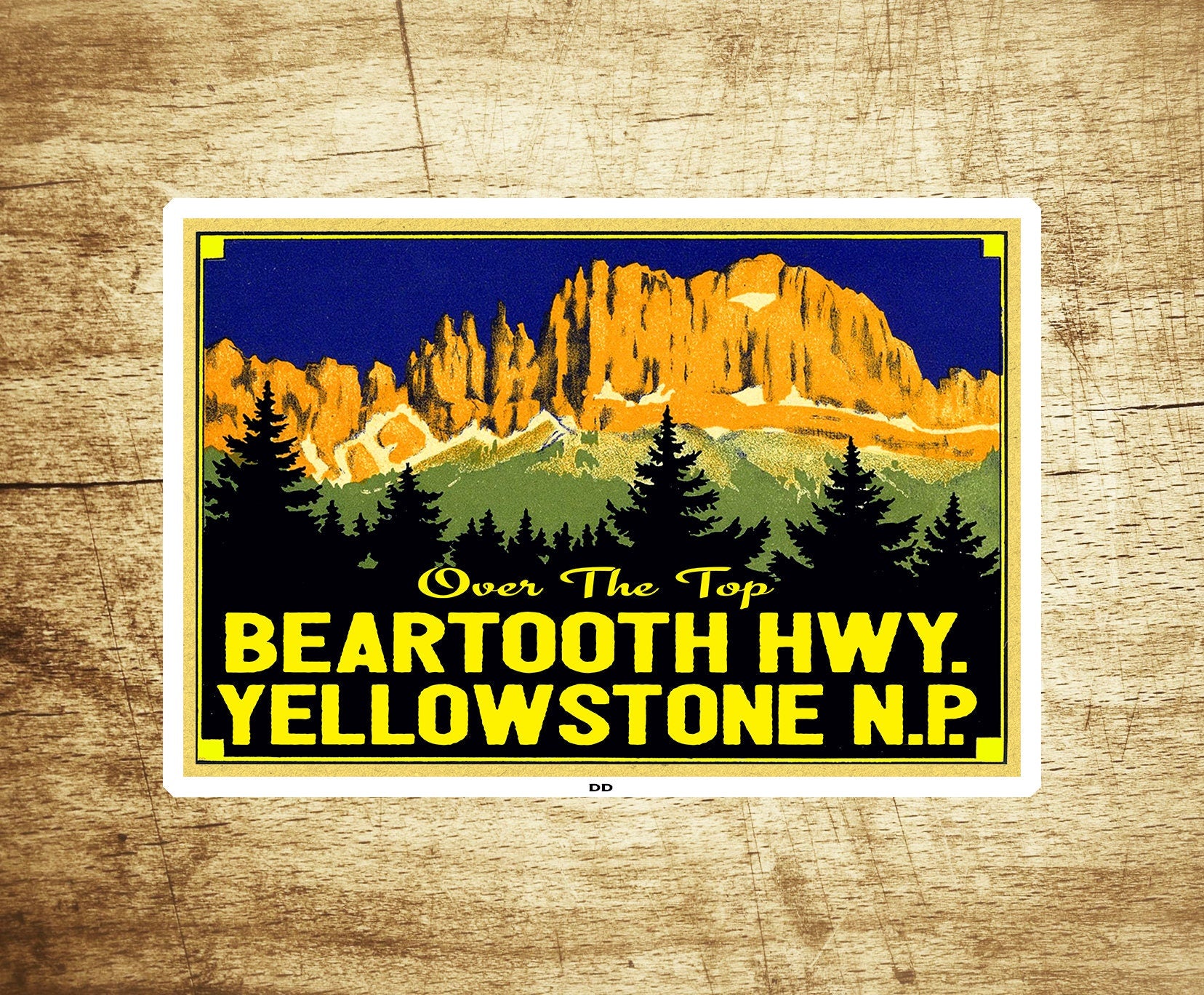 Yellowstone National Park Decal Sticker 3.75" x 2.55" Beartooth Highway
