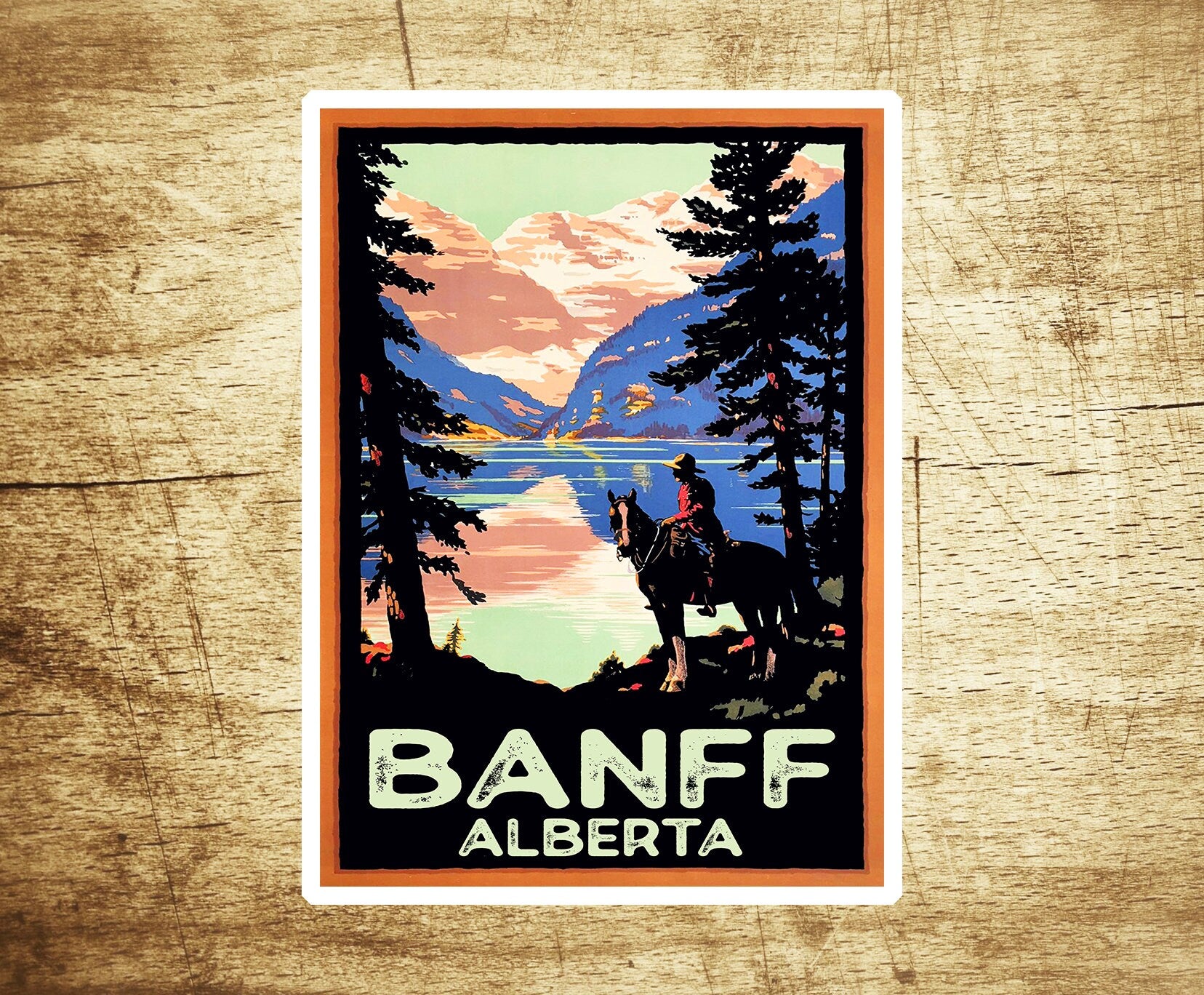 Banff National Park Alberta Canada Sticker Decal 3.75" x 2.75" Vinyl Mounty