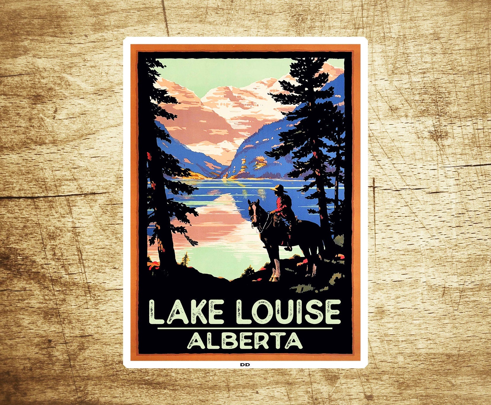 Lake Louise Alberta Canada Sticker Decal 3.75" x 2.75" Vinyl Mounty