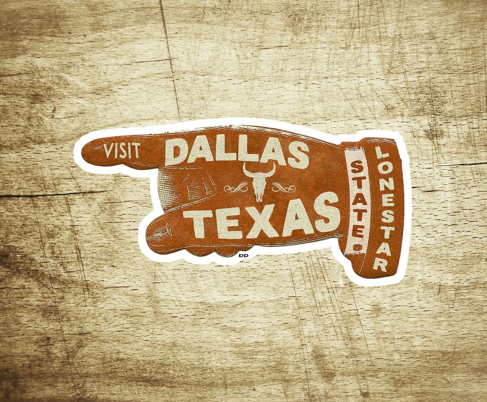 Dallas Texas Vintage Travel Sticker Decal 3 7/8" Lonestar Laptop Bumper