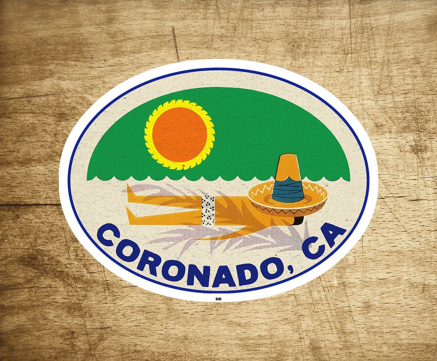 Coronado California Sticker Decal Beach Vacation Ocean 3.75" Vintage