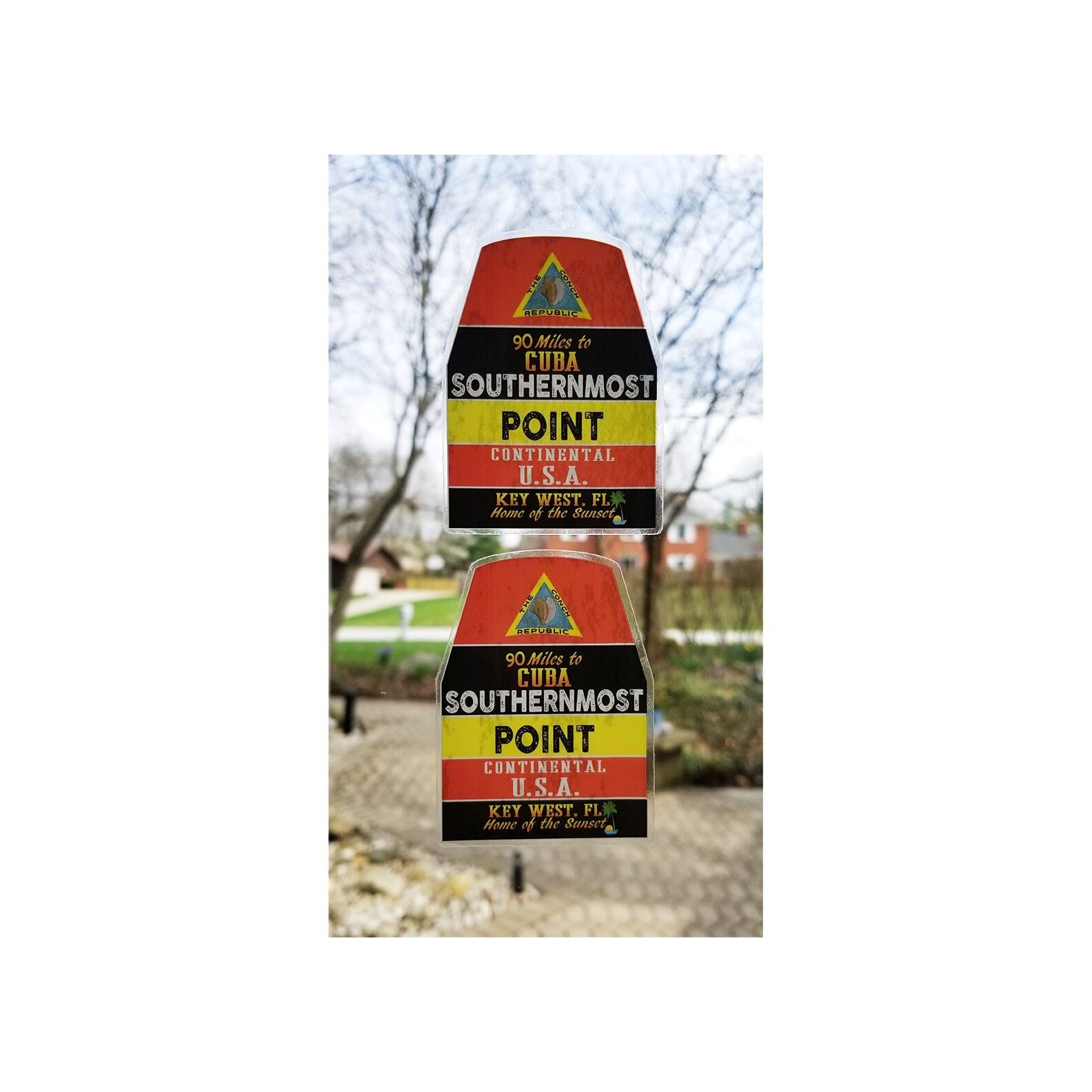 2 Key West Florida Vinyl Stickers Southernmost Point Marker Decals 3" X 2.25" Decal Sticker