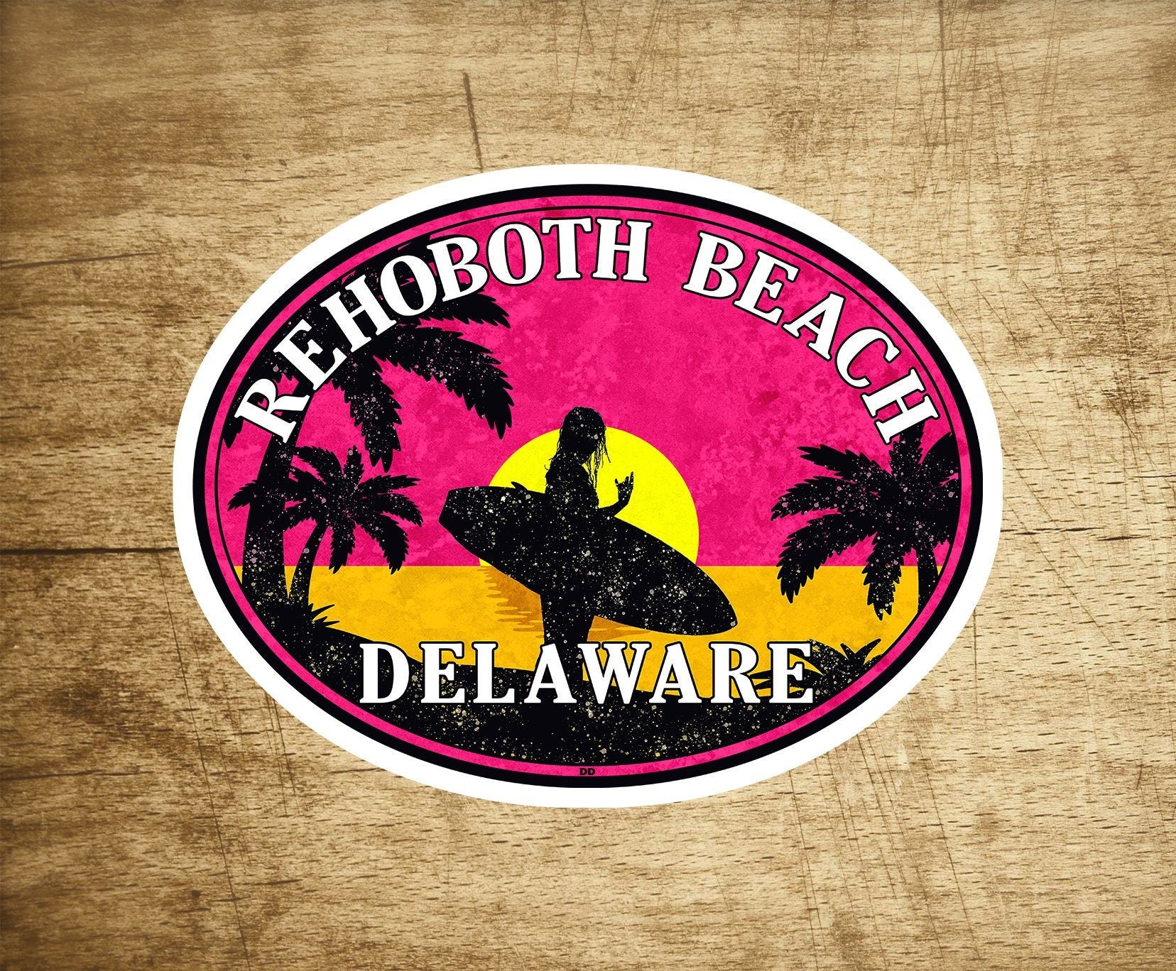 Rehoboth Beach Delaware DECAL STICKER Ocean Travel 3.6" x 2.75"