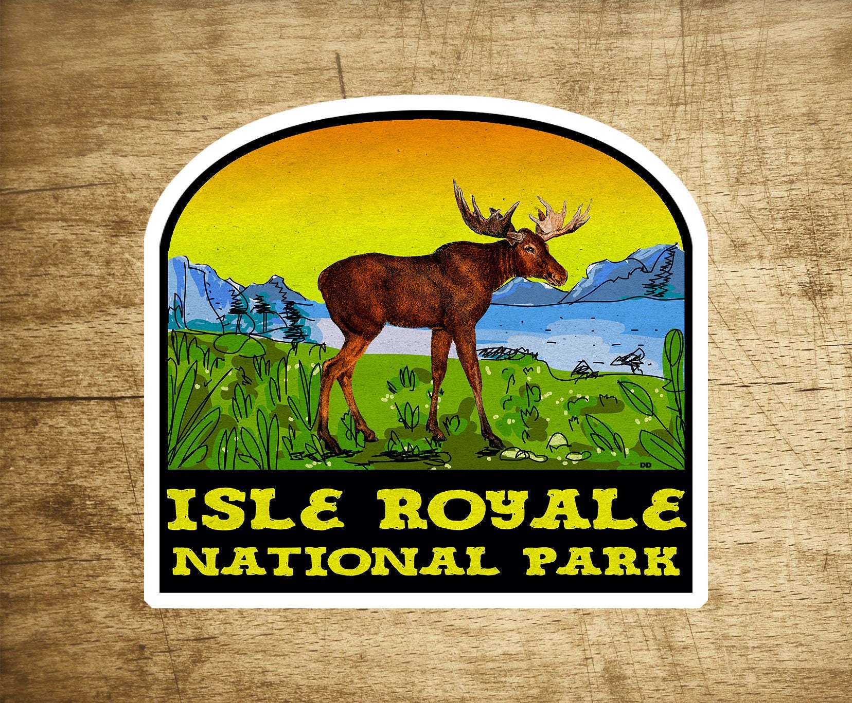 Isle Royale National Park Decal Sticker Michigan 3.125" x 2.875" Lake Superior