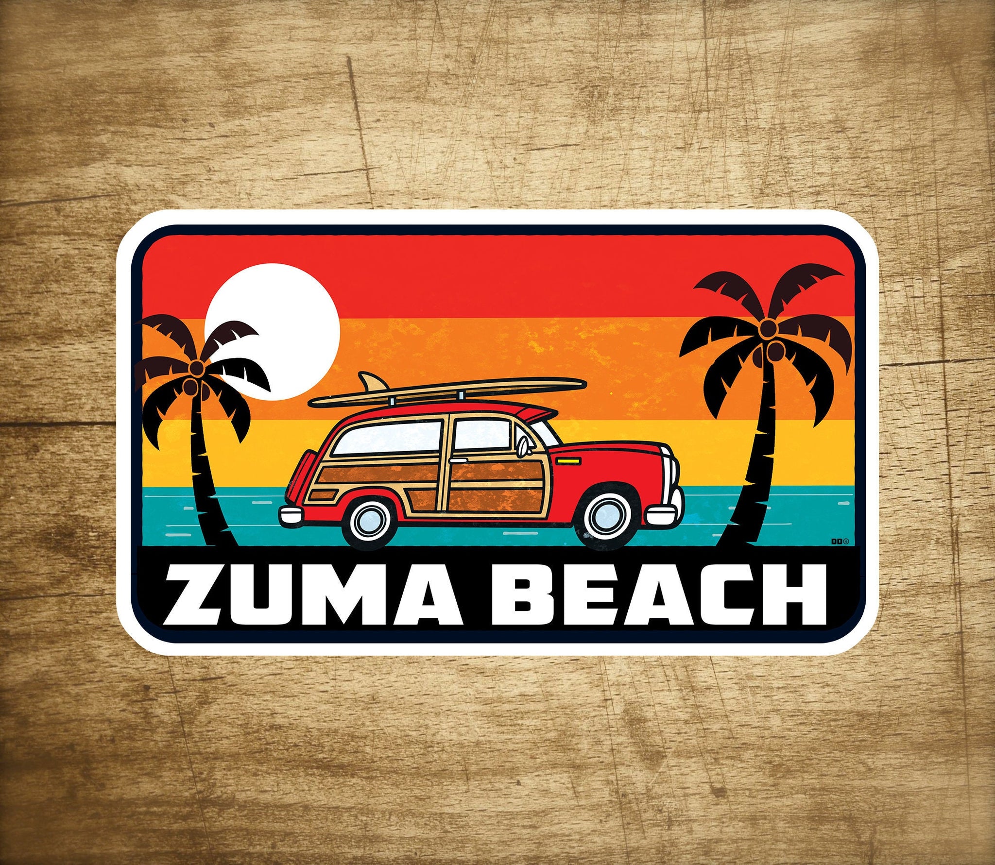 Zuma Beach California Decal Sticker 3.75" X 2.25" Surf Malibu Surfing