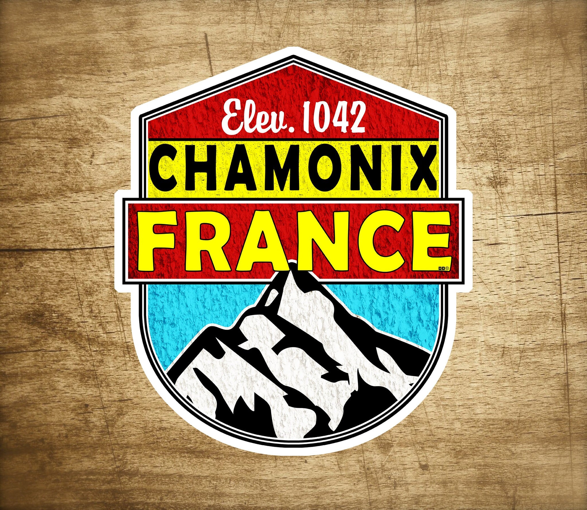 Chamonix France Decal Sticker Skiing Ski Mountain 3" x 3.75"