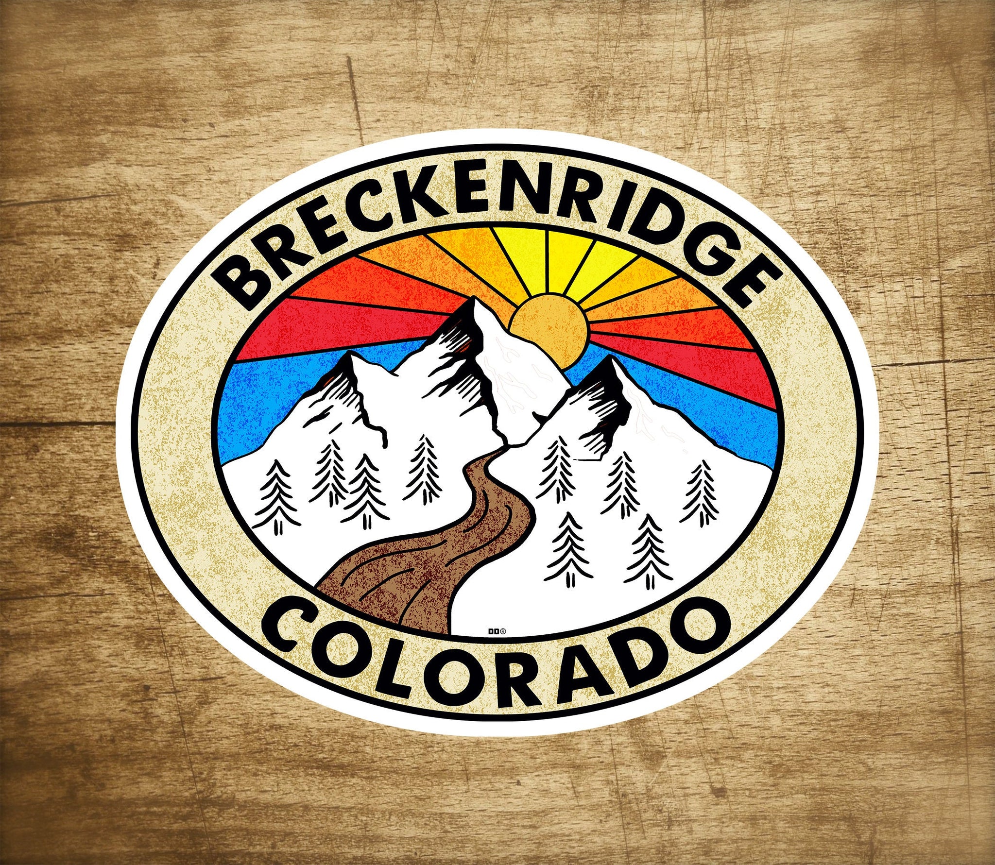 Ski Breckenridge Colorado Skiing Decal Sticker 3.5" x 2.75" Vinyl Laptop Bumper Luggage