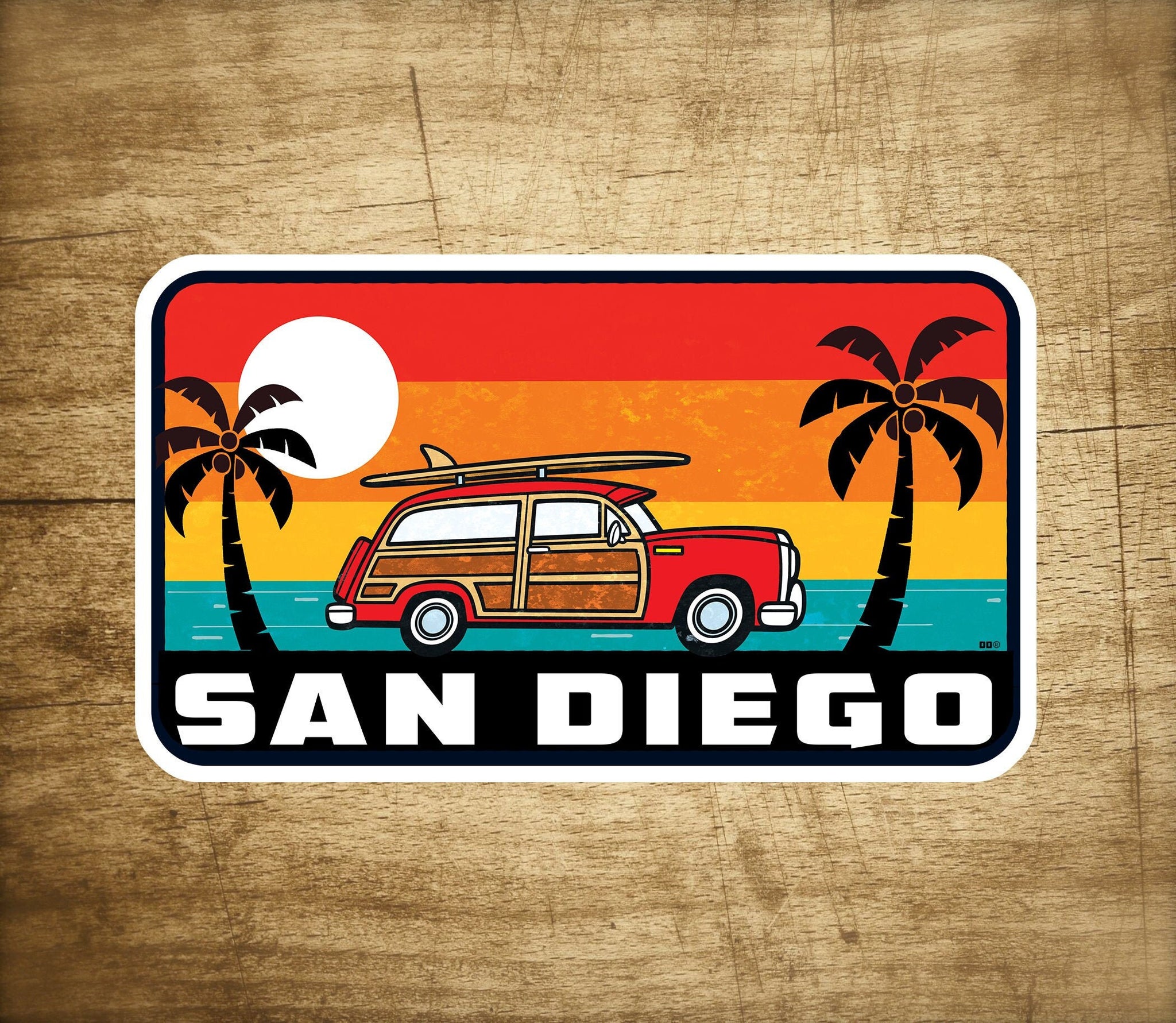San Diego California Decal Sticker 3.75" X 2.2" Surf La Jolla Surfing