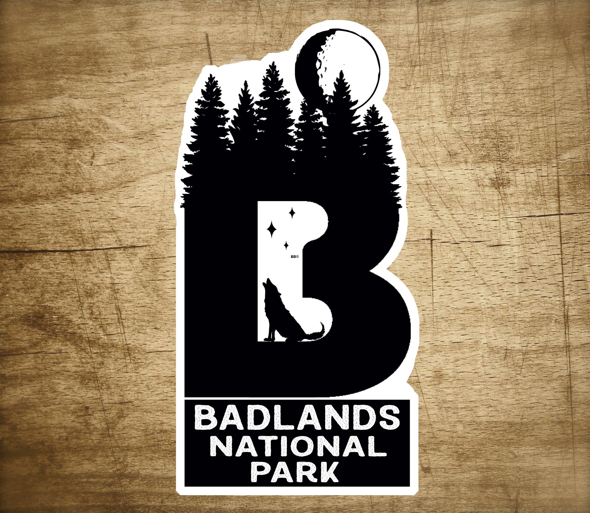 Badlands National Park South Dakota Decal Sticker 2" x 3.75" Vinyl Wolf