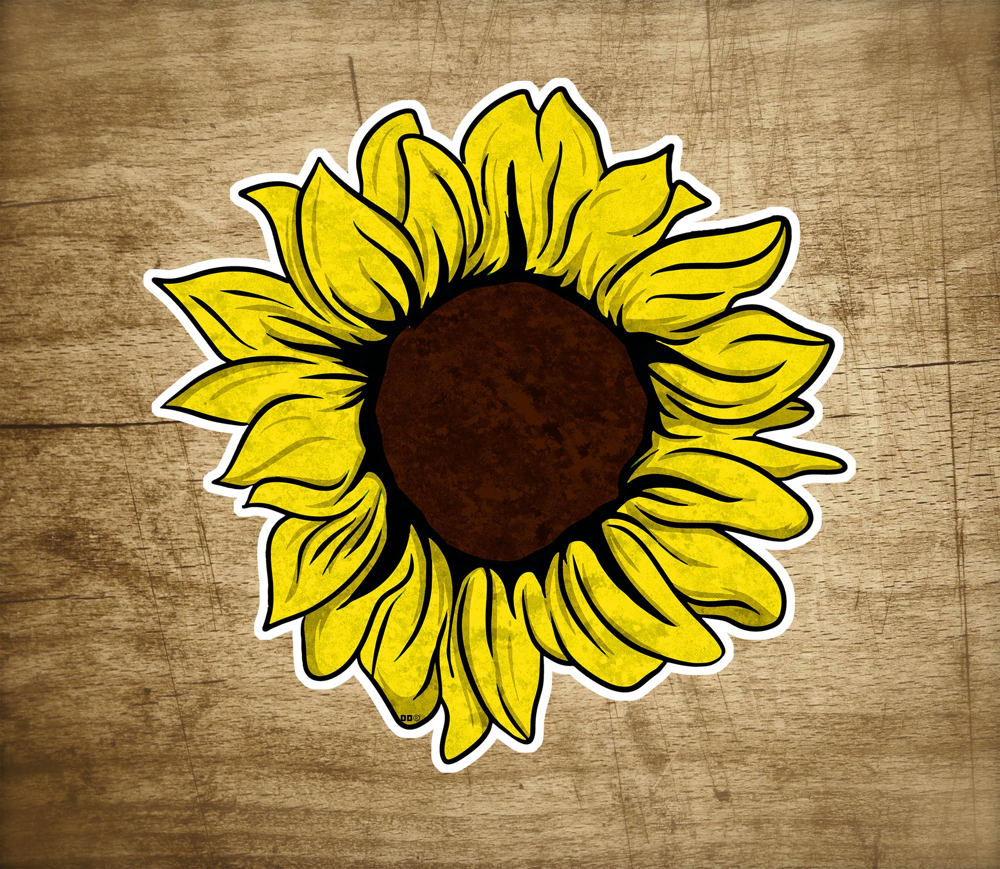 Sunflower Yellow Cute Colorful Flower Sticker Flowers Decal 3"