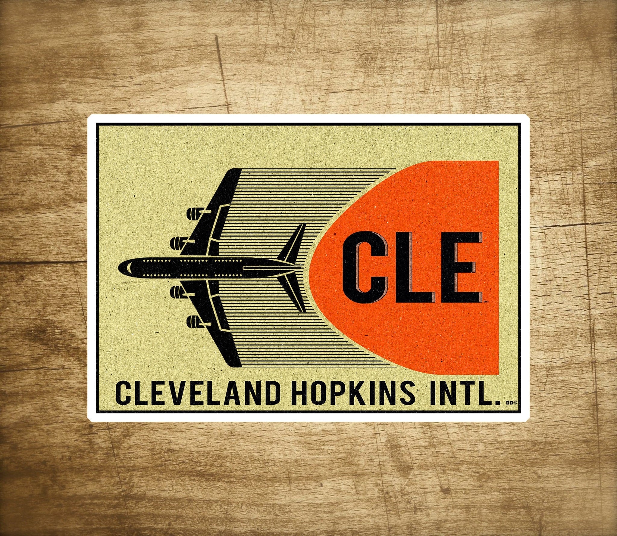 CLE Cleveland Hopkins Airport 3 3/4" X 2 5/8" Sticker Decal Ohio Vinyl