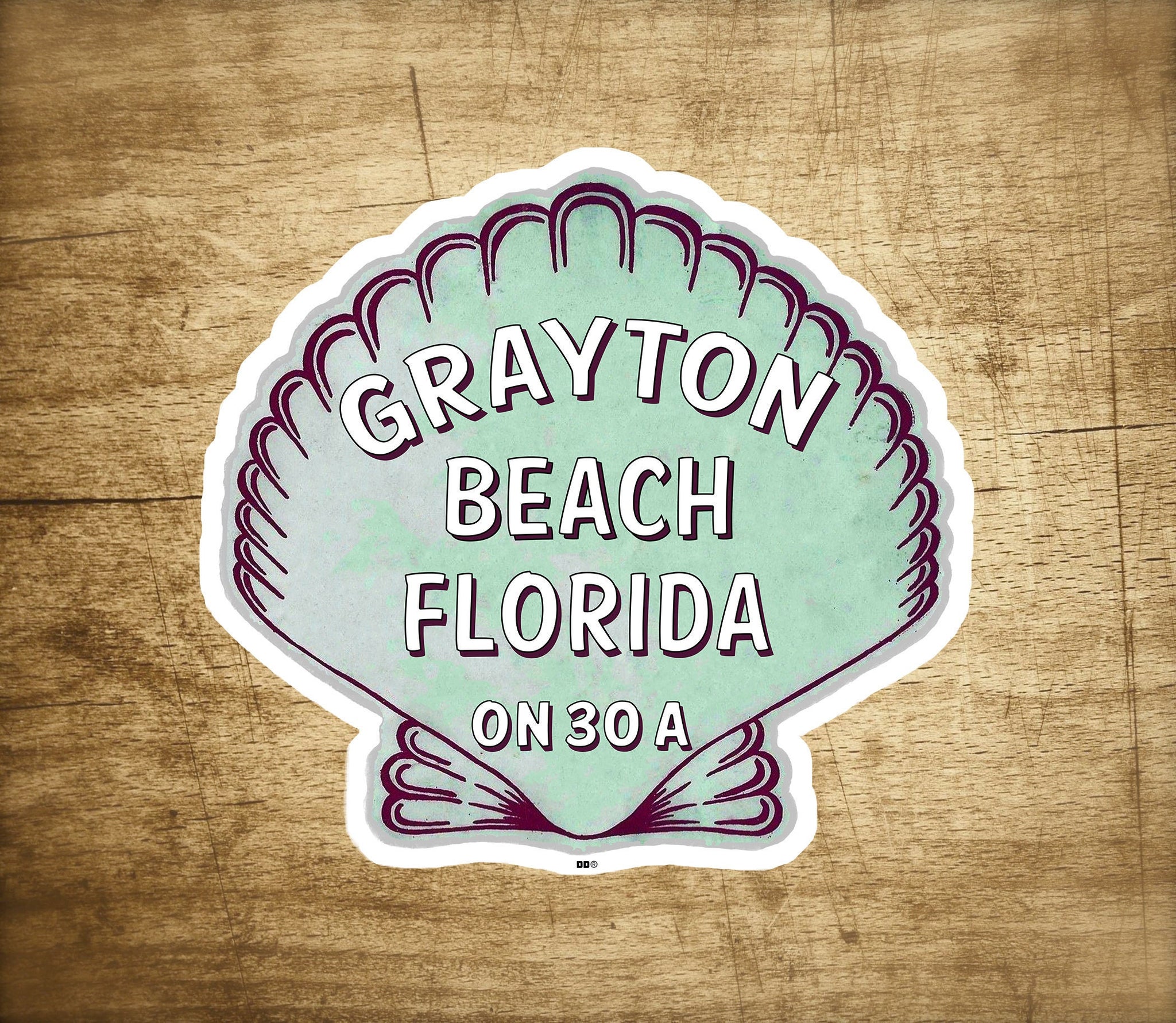 Grayton Beach Florida 3" X 2.75" Sticker Decal Vinyl 30A Emerald Coast 30 A