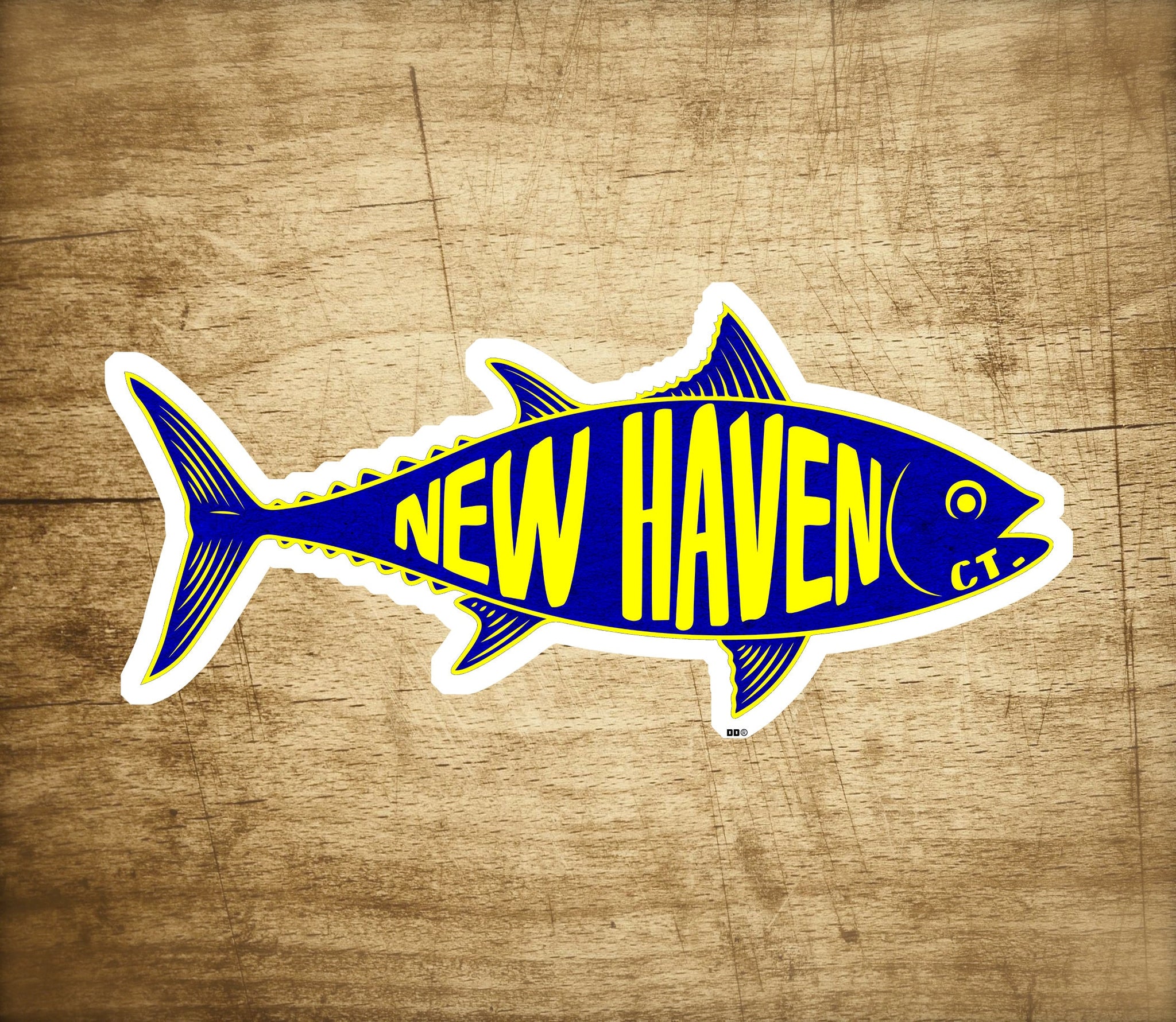 New Haven Connecticut Tuna Fishing Fish Sticker Decal 3.75" x 1.75"