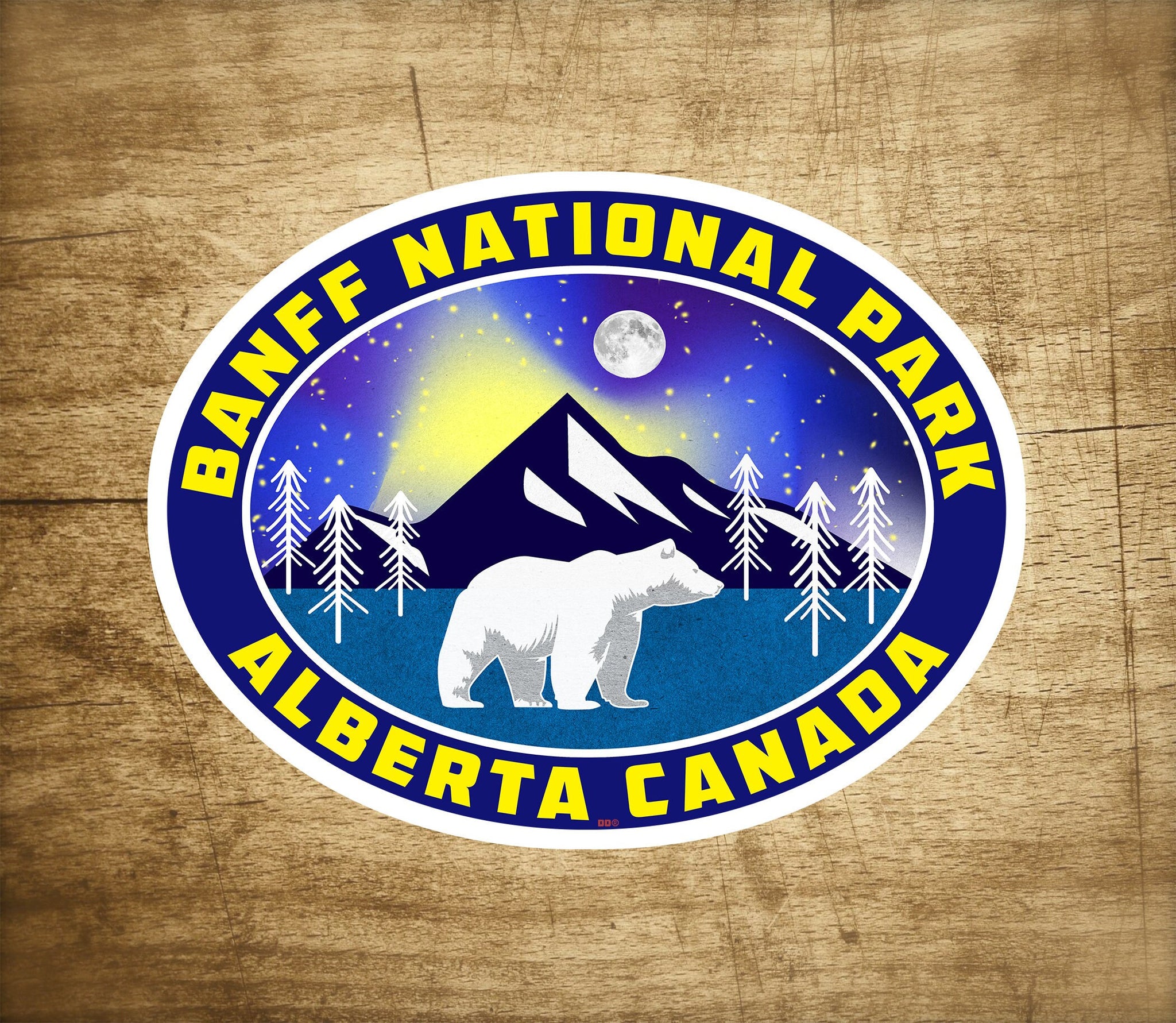 Banff National Park Decal Sticker 3 5/8" x 2 3/4" Canada Bear Alberta Laptop
