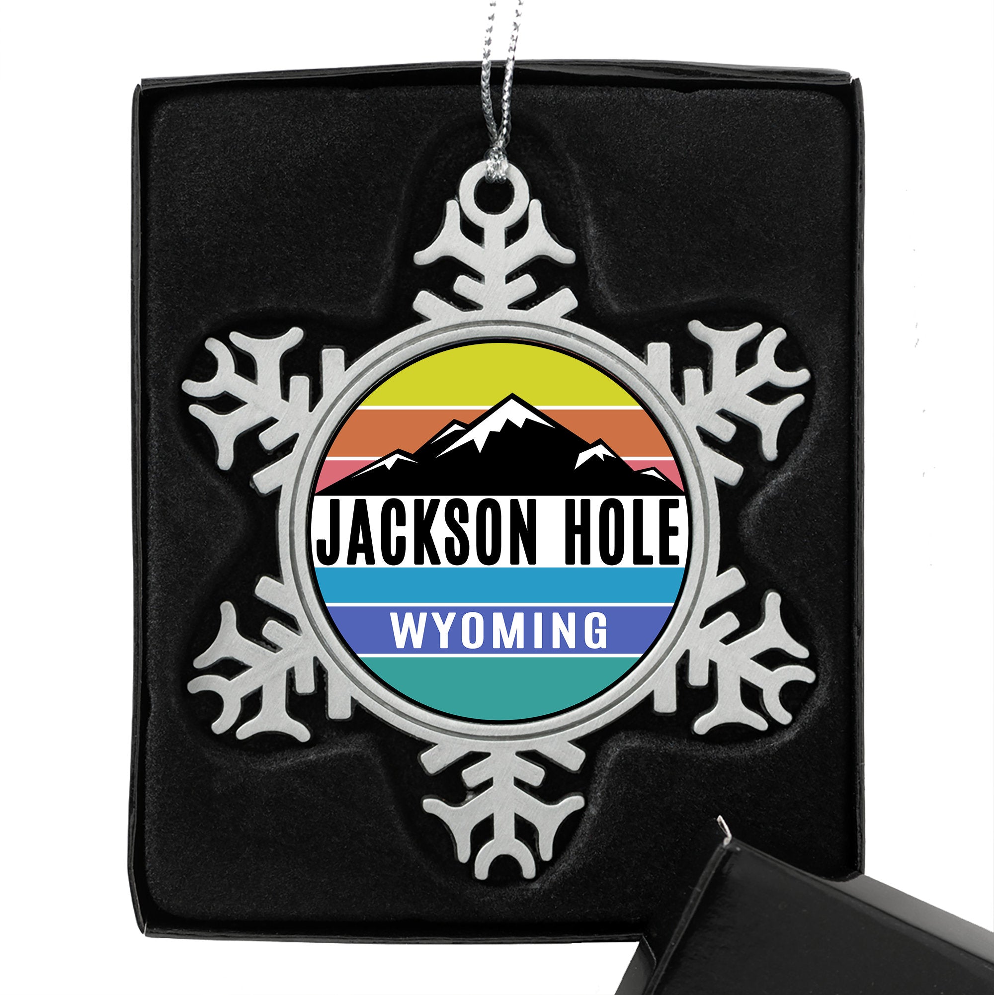 Pewter Finish Christmas Ornament Ski Jackson Hole Skiing 3" Ski Metal Wyoming
