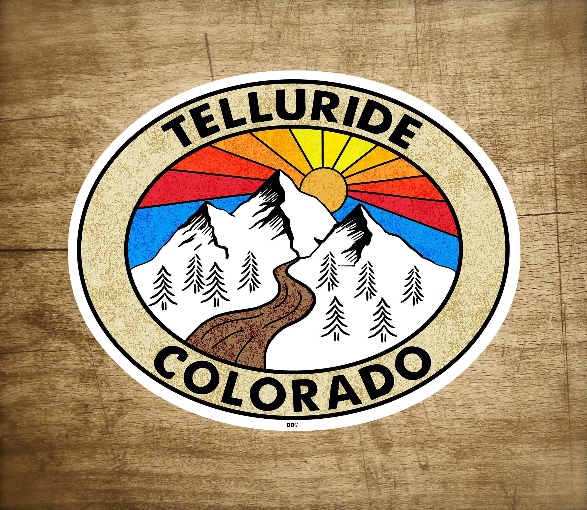 Ski Telluride Colorado Decal Sticker Wyoming Tetons 3.5" x 2.75" Skiing