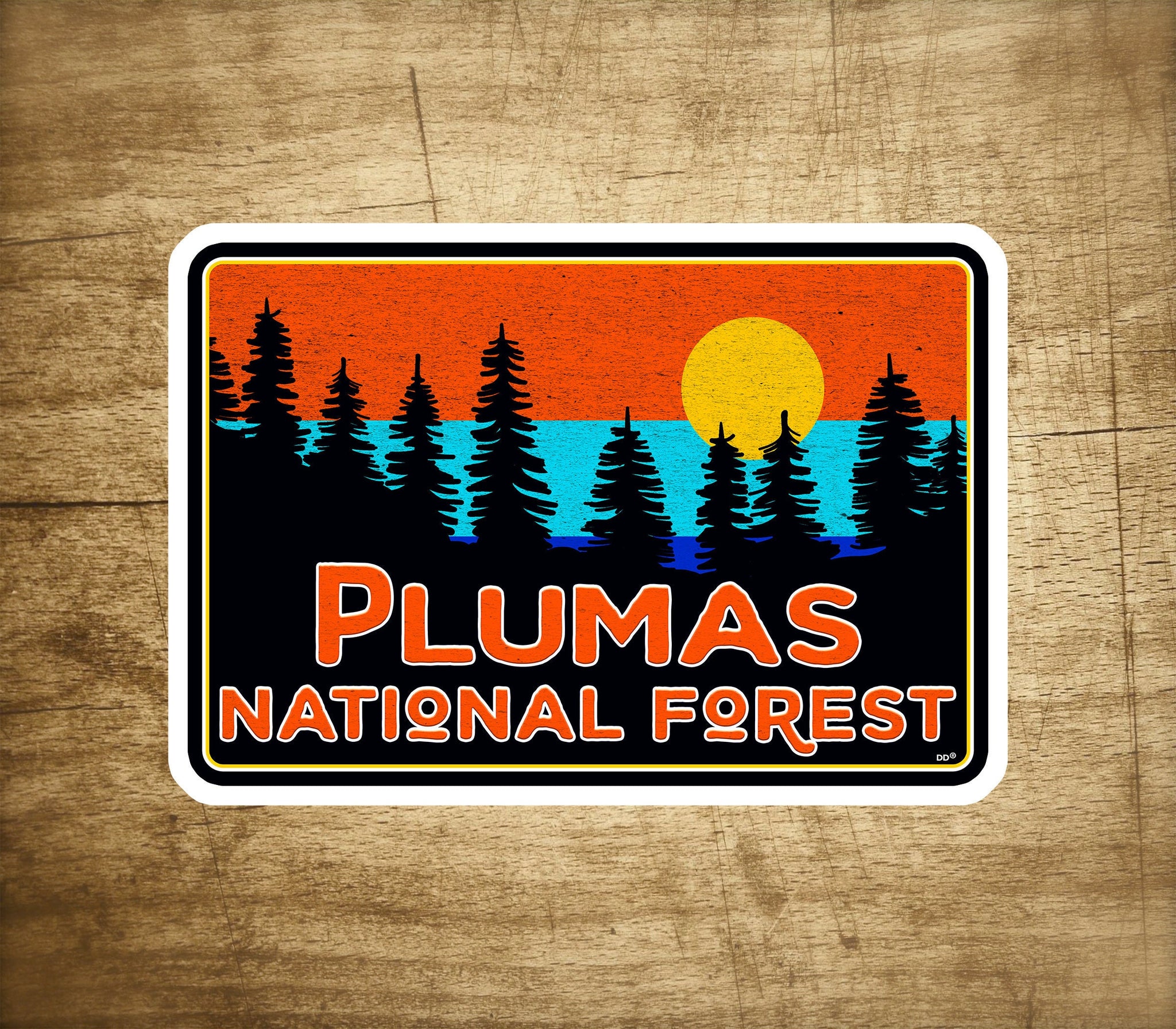 Plumas National Forest Decal Sticker 3.75" x 2.6" California Sign
