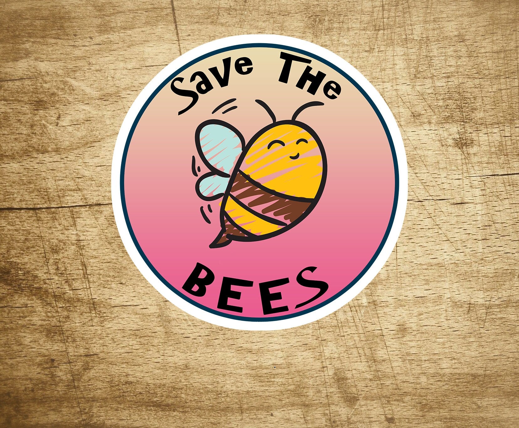 2" Save The Bees Decal Sticker Vinyl Honey Flowers Nature Food Laptop