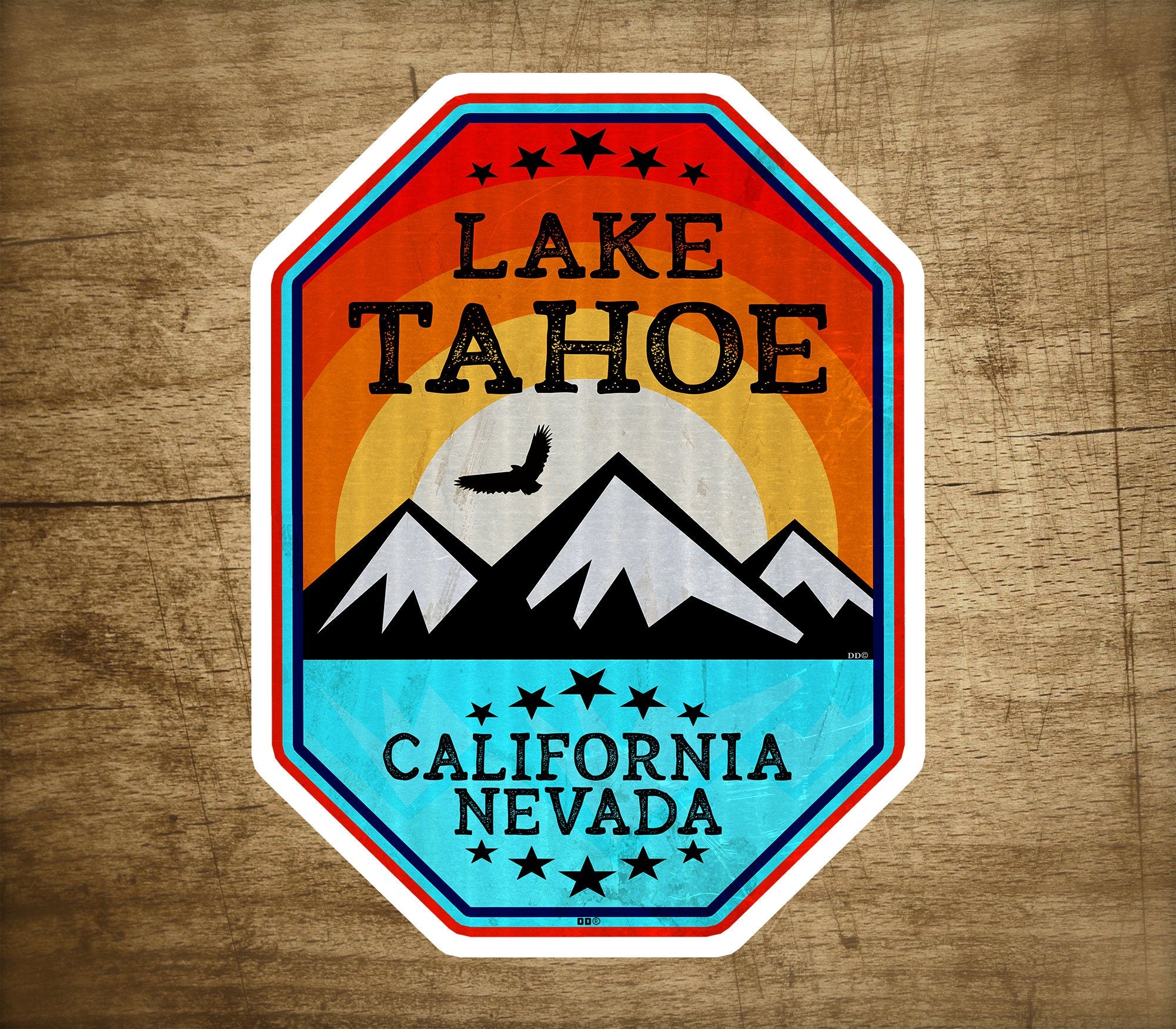 Lake Tahoe California Nevada Decal Sticker 2.75" X 3.75" Skiing Lakes Boating Glossy