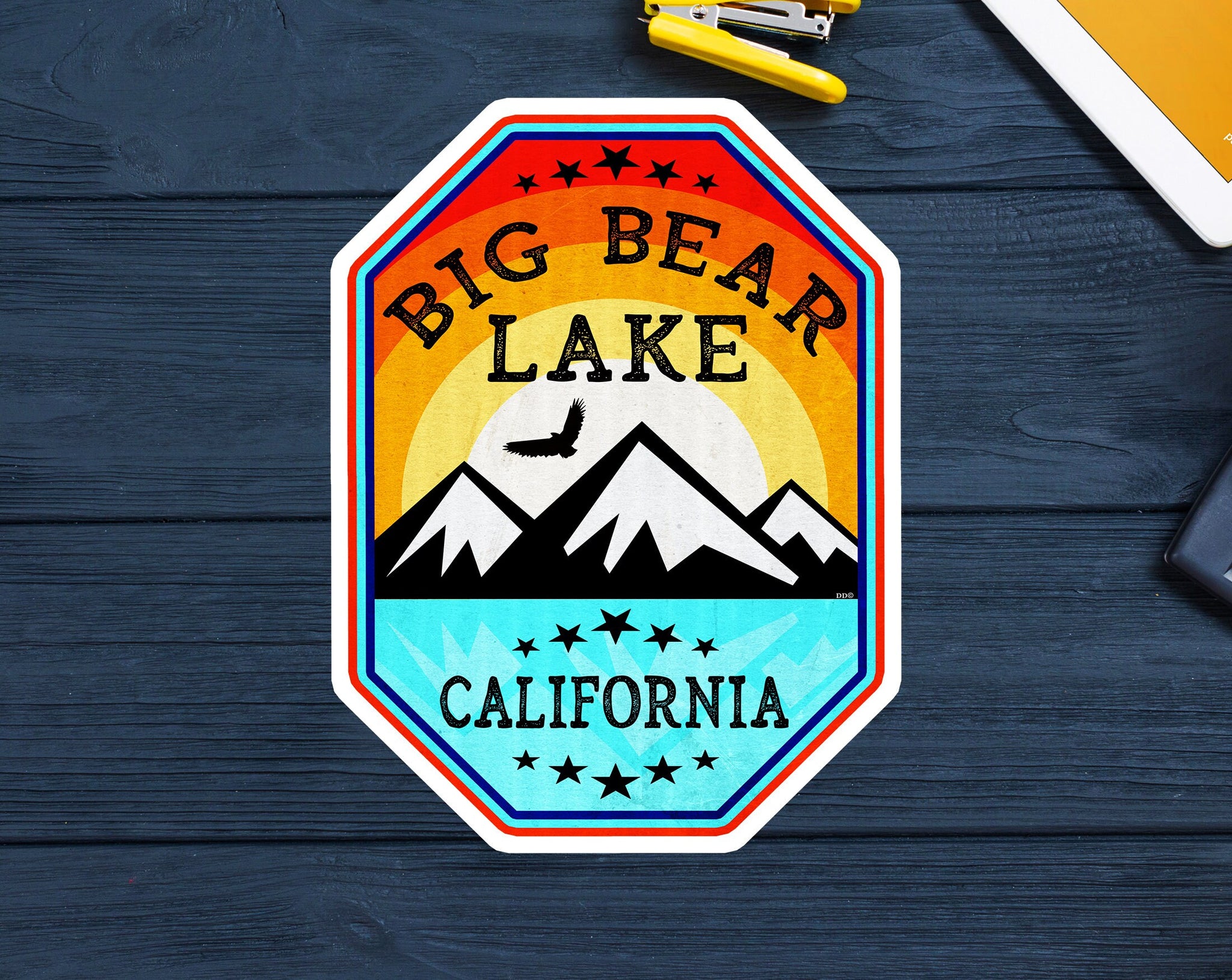 Big Bear Lake California Decal Sticker Skiing Ski Life 2.75" x 3.75" Boating
