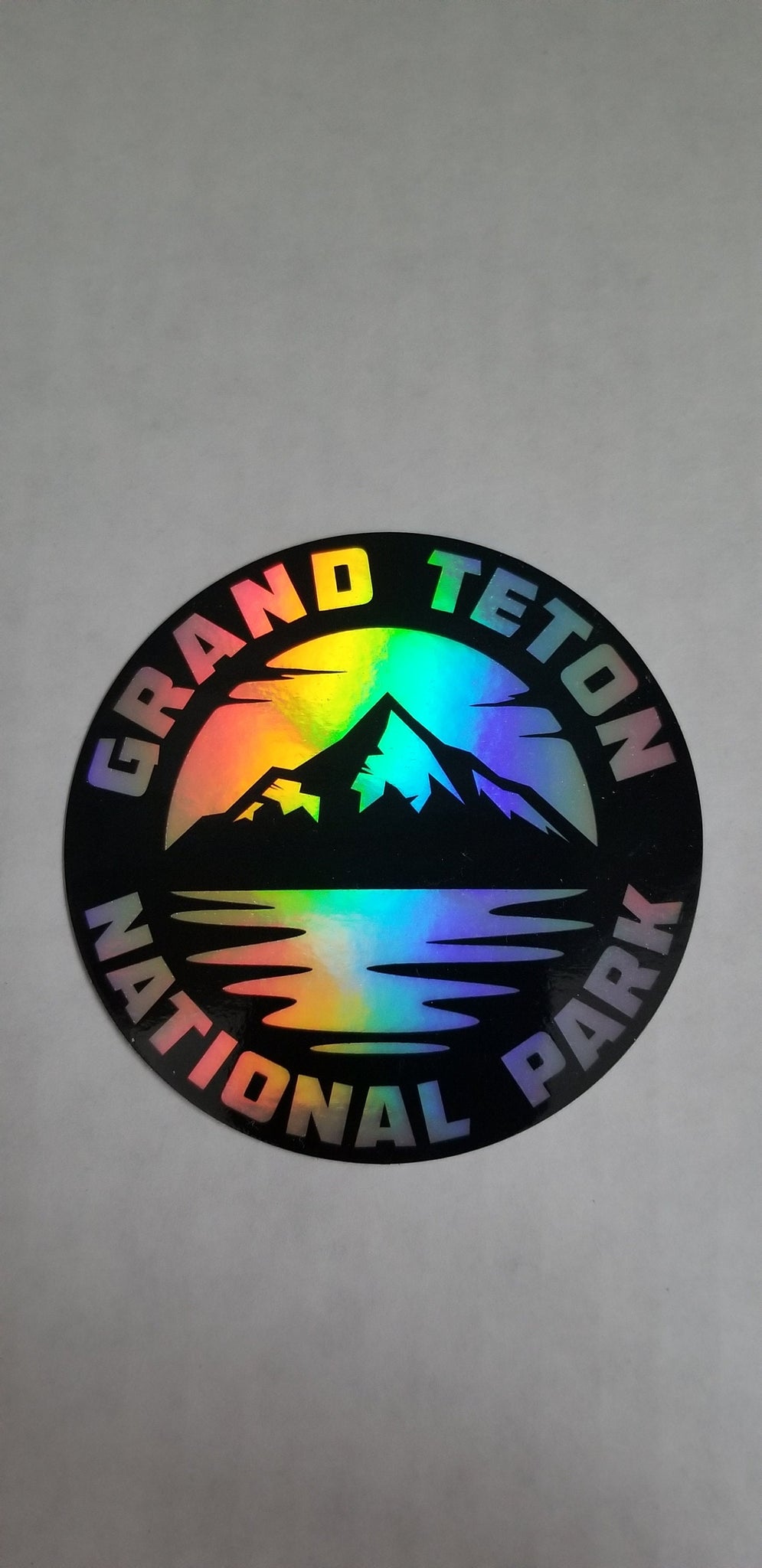 Grand Teton Holographic Decal Sticker Wyoming Tetons 3" National Park Hologram