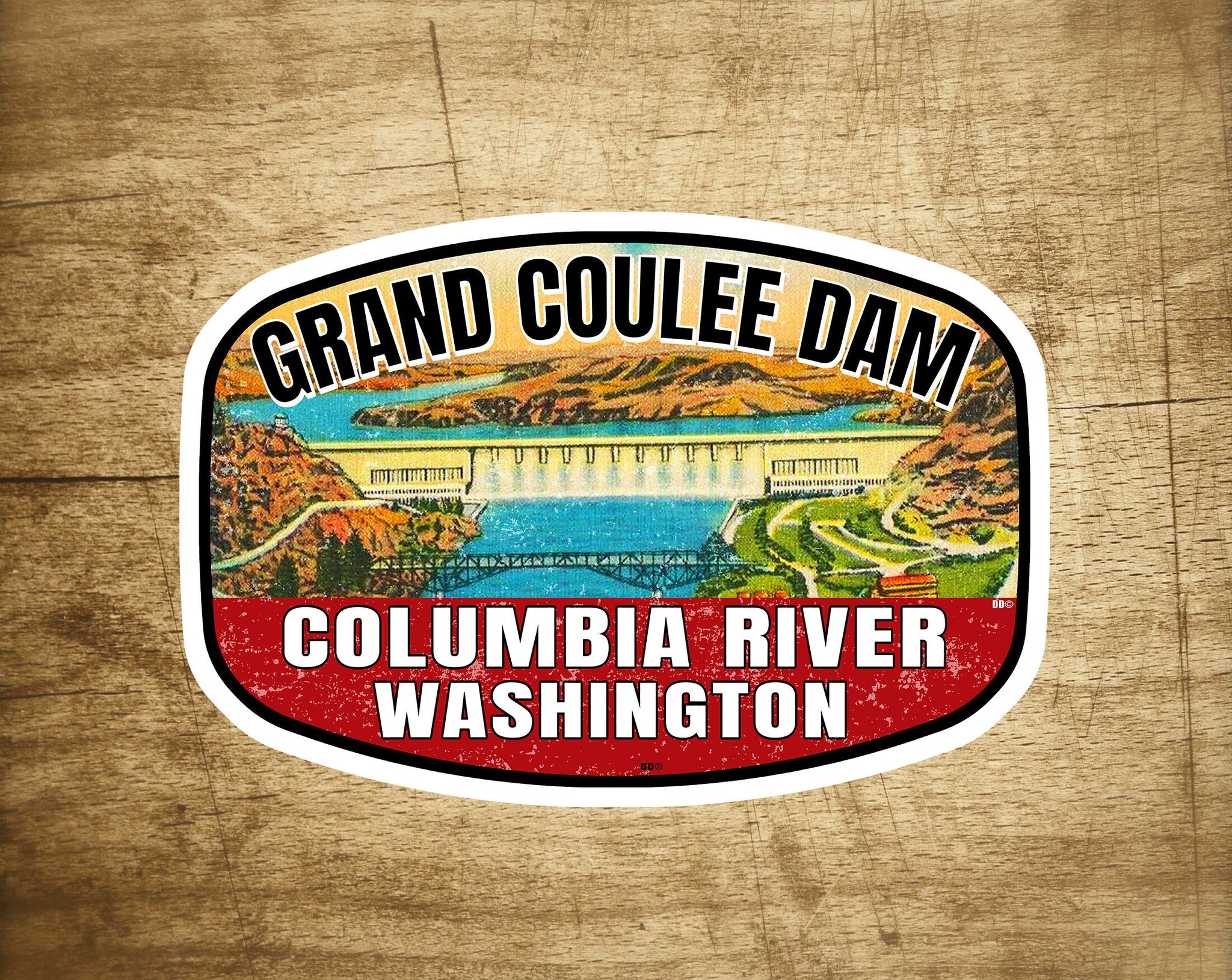 Grand Coulee Dam Sticker Washington Columbia River Vinyl Decal 3.75" x 2.4"