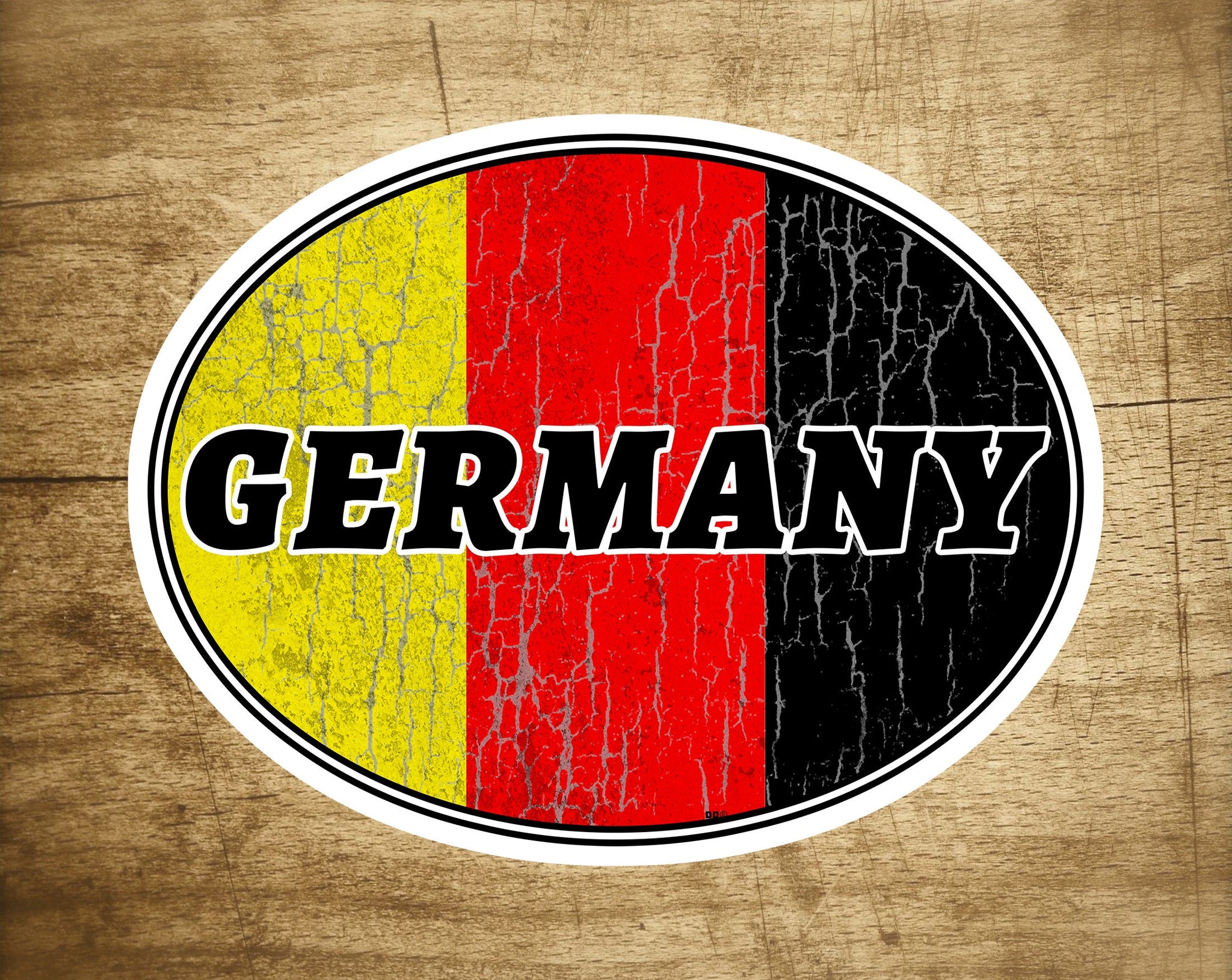 Germany Euro Oval Decal Sticker Vinyl 3.5" x 2.75" Flag Laptop Bumper Deutschland
