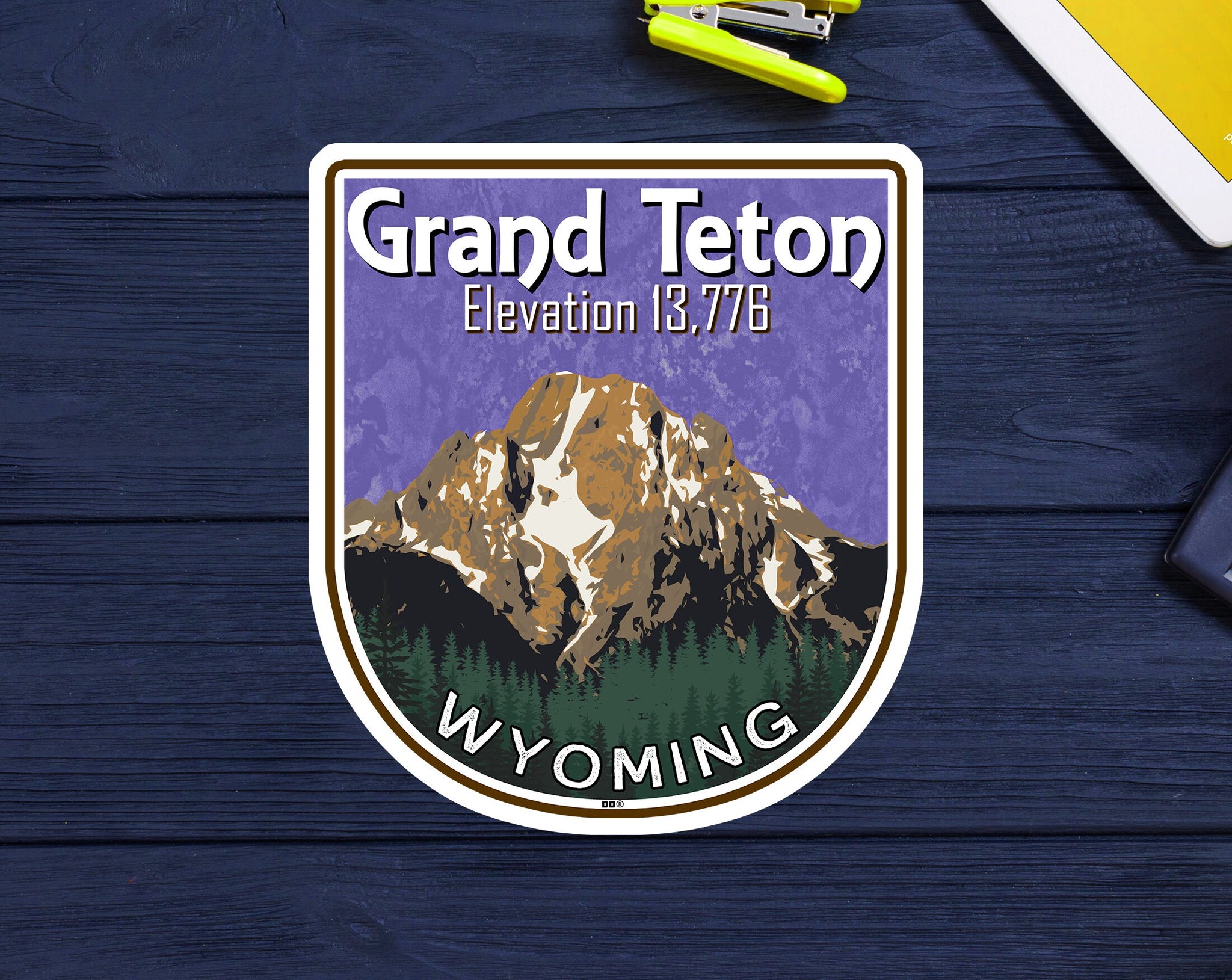 Grand Teton  Decal Sticker Wyoming Tetons 2.75" x 3.25" National Park Hiking Climbing