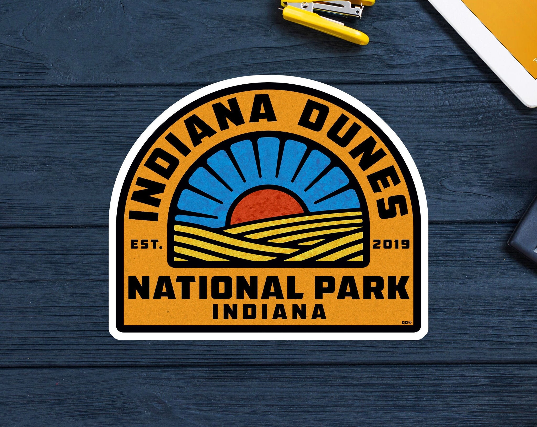 Indiana Dunes National Park Sticker Travel Decal 3 3/8" x 3 1/8" Vinyl Laptop