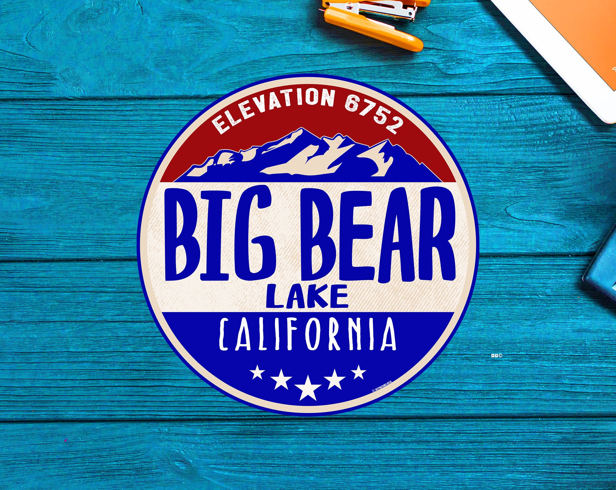 Skiing Big Bear California Sticker Decal Ski Skier Lake Vinyl 3" x 3"