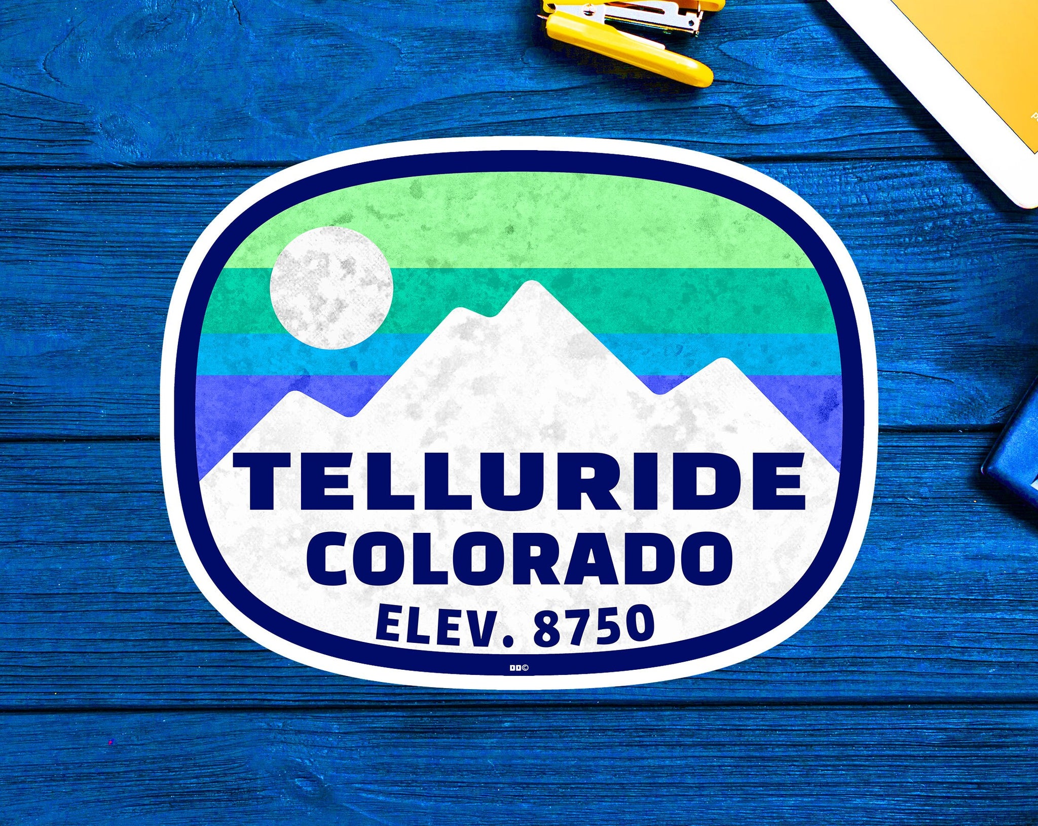Skiing Telluride Colorado Sticker Decal 3.6" x 2.75" Snowboarding Ski