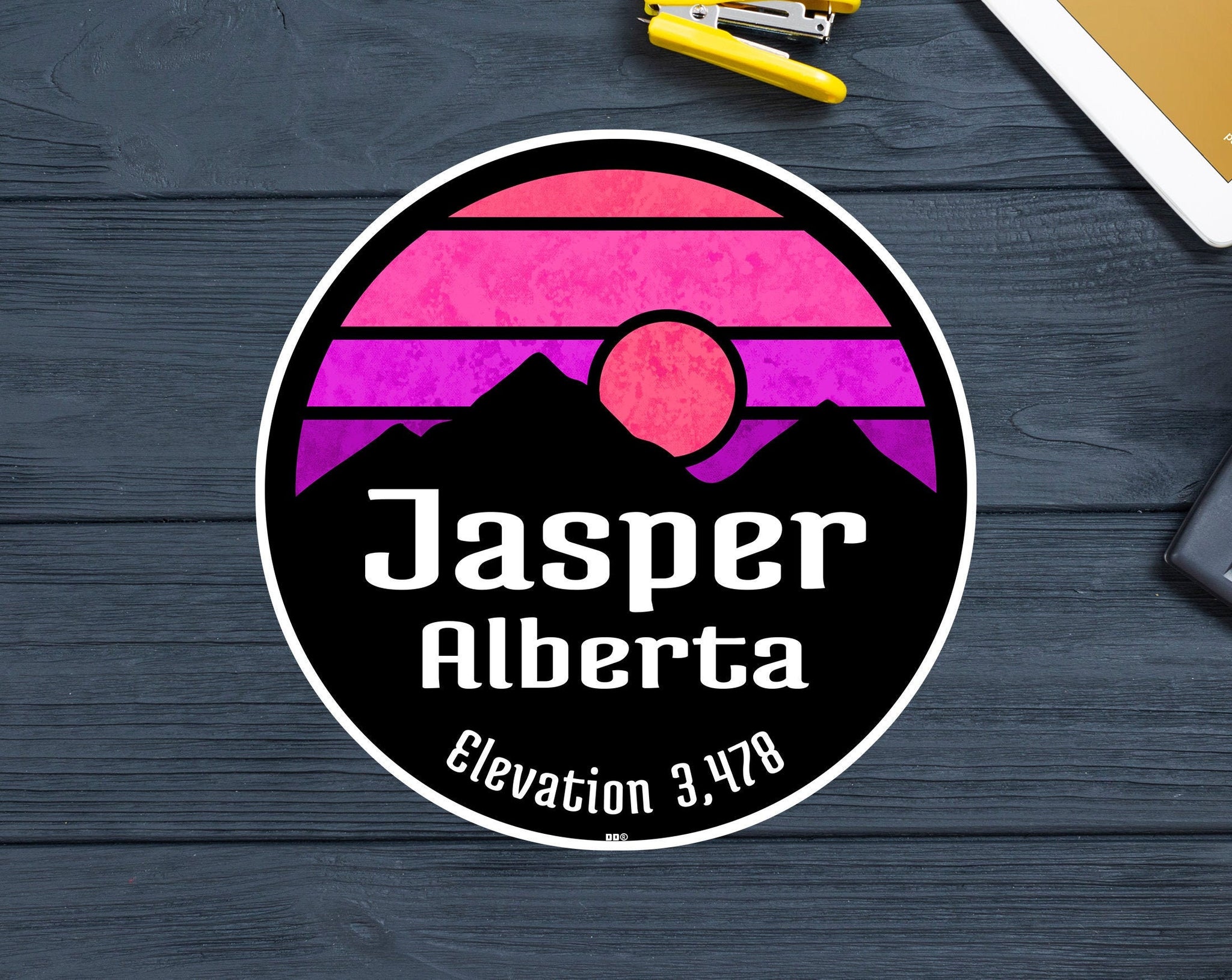 Ski Jasper Alberta Canada Skiing Decal Sticker 3" Indoor Outdoor Laptop Luggage